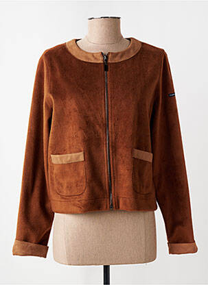 Veste casual col rond marron LE PETIT BAIGNEUR femme
