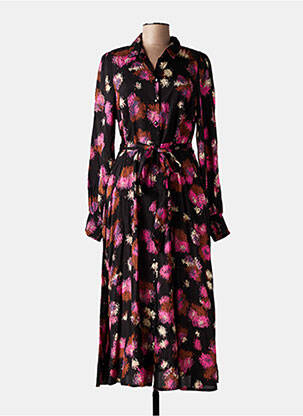 Robe longue manches longues manches longues noir KAFFE femme