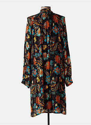 Robe mi-longue coupe fluide manches longues noir LE PETIT BAIGNEUR femme