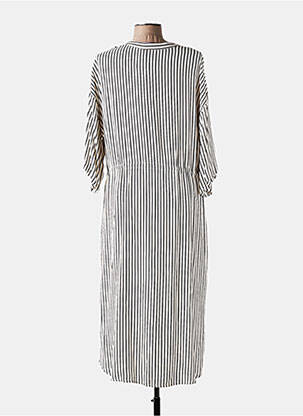 Robe longue coupe cintrée manches 3/4 beige KAFFE femme