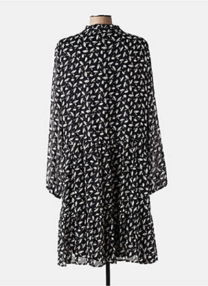 Robe mi-longue coupe fluide manches longues noir KAFFE femme