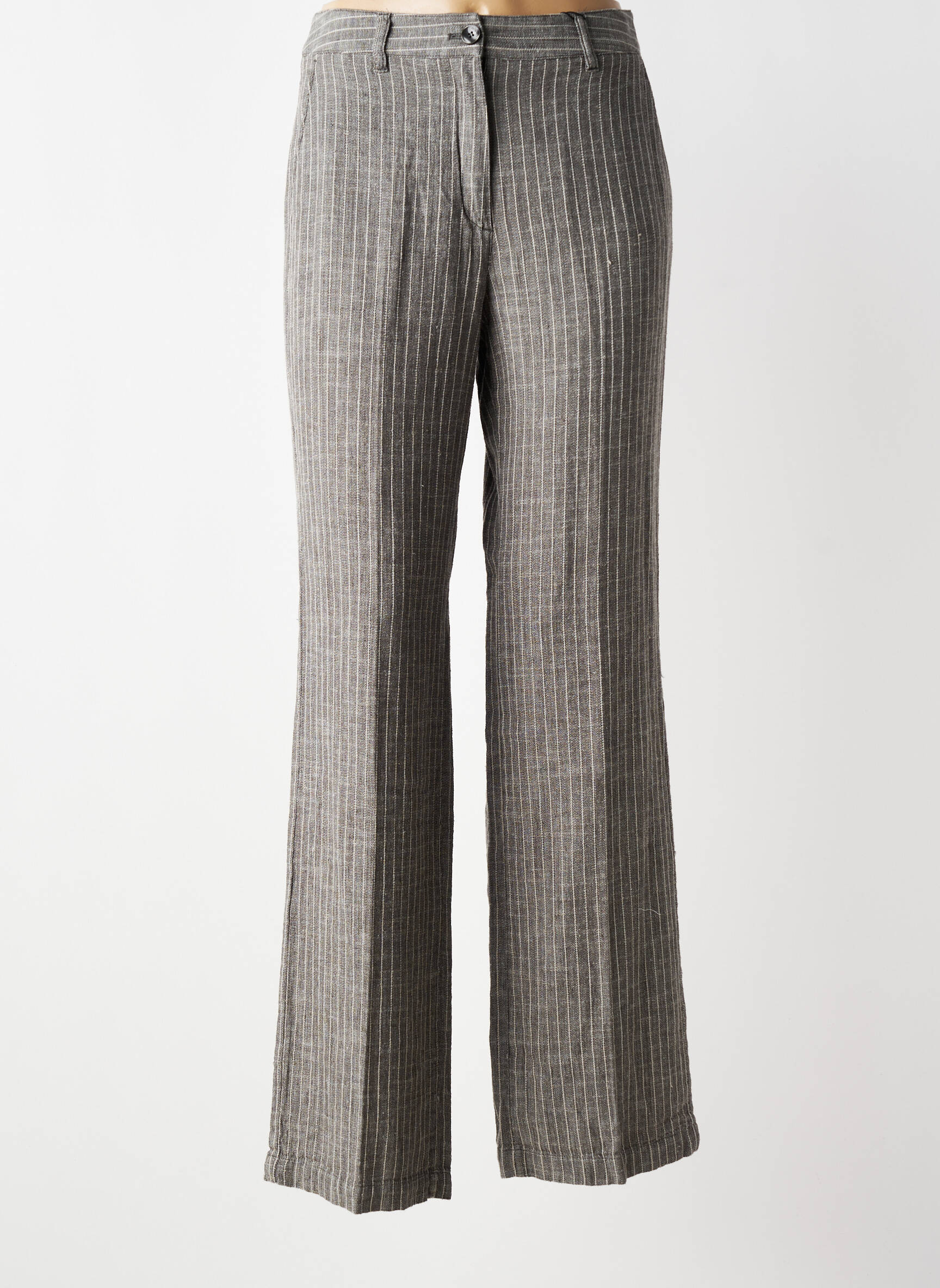 Pantalon droit taille à pinces taille normale gris OLSEN femme