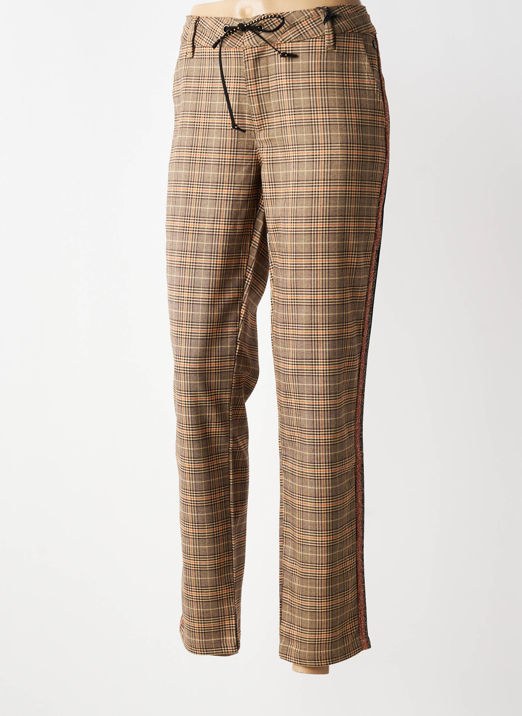 Pantalon 7/8 stretch taille normale marron FREEMAN T.PORTER femme