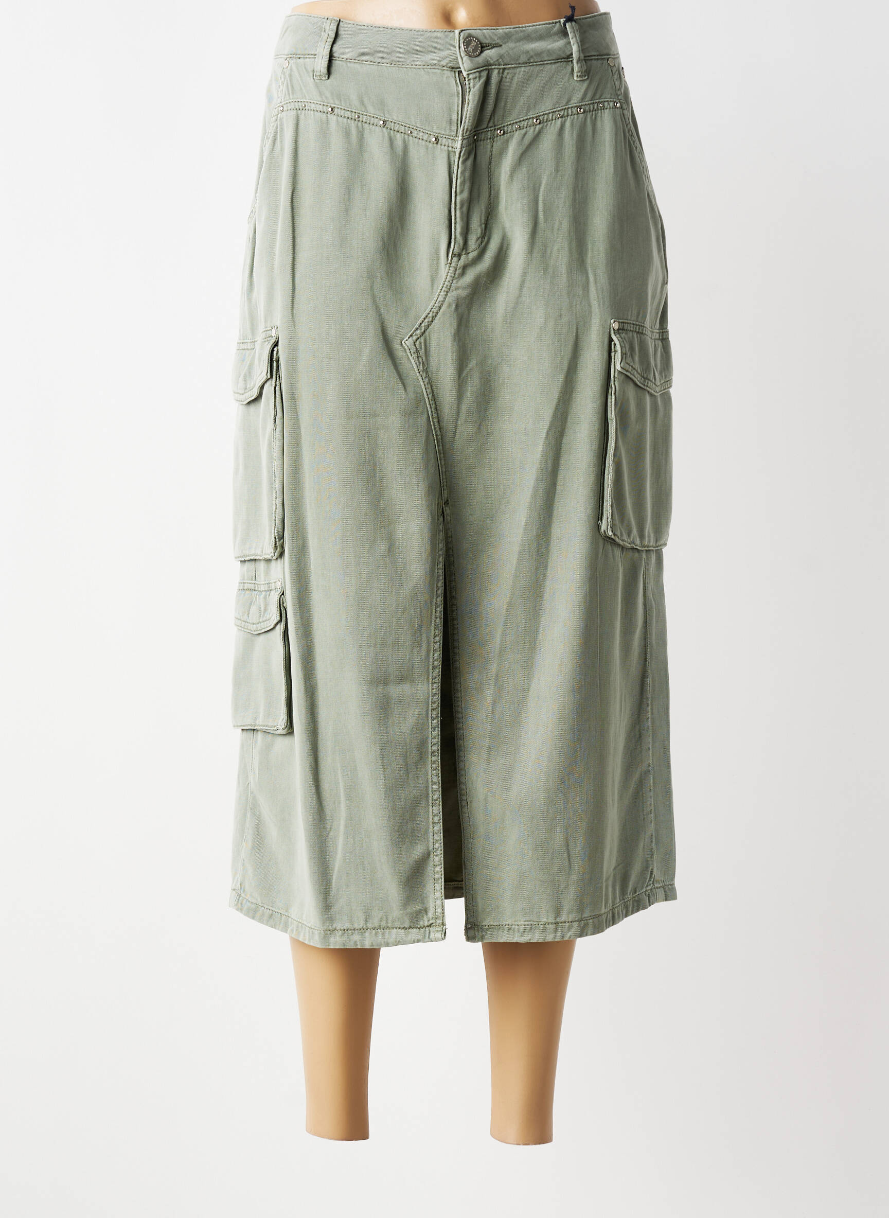 Jupe longue taille normale vert FREEMAN T.PORTER femme