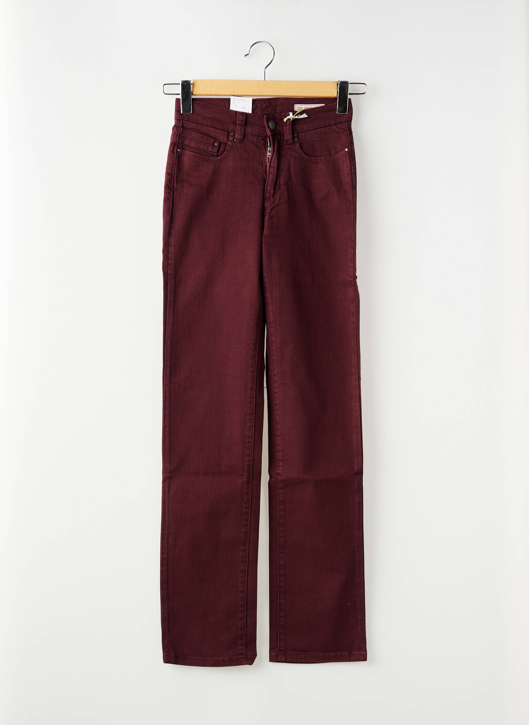 Jeans coupe slim taille haute taille haute rouge PADDOCK'S femme