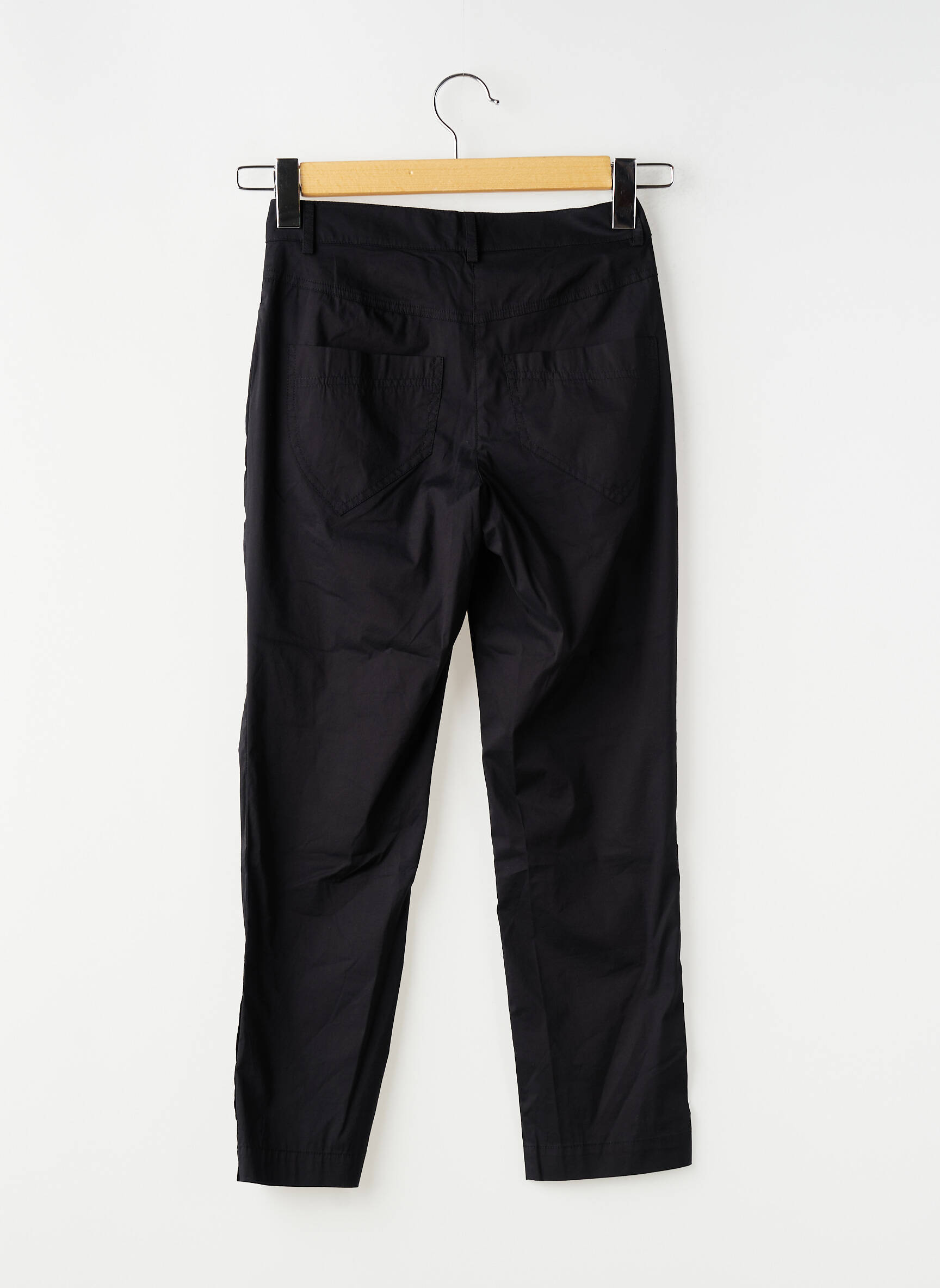 Pantalon 7/8 tissage popeline taille normale noir AVENTURES DES TOILES femme