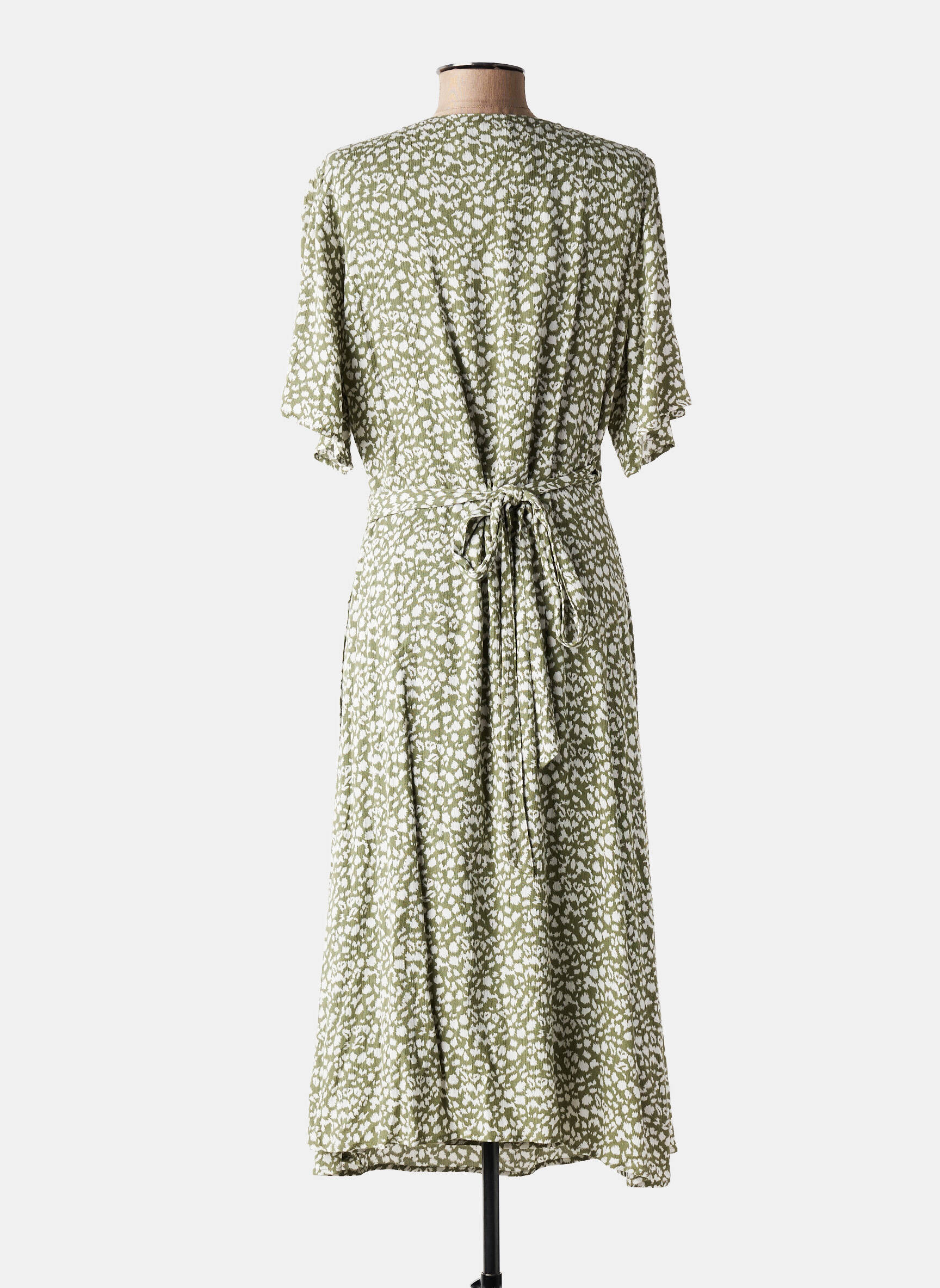 Robe longue manches courtes manches courtes vert FREEMAN T.PORTER femme