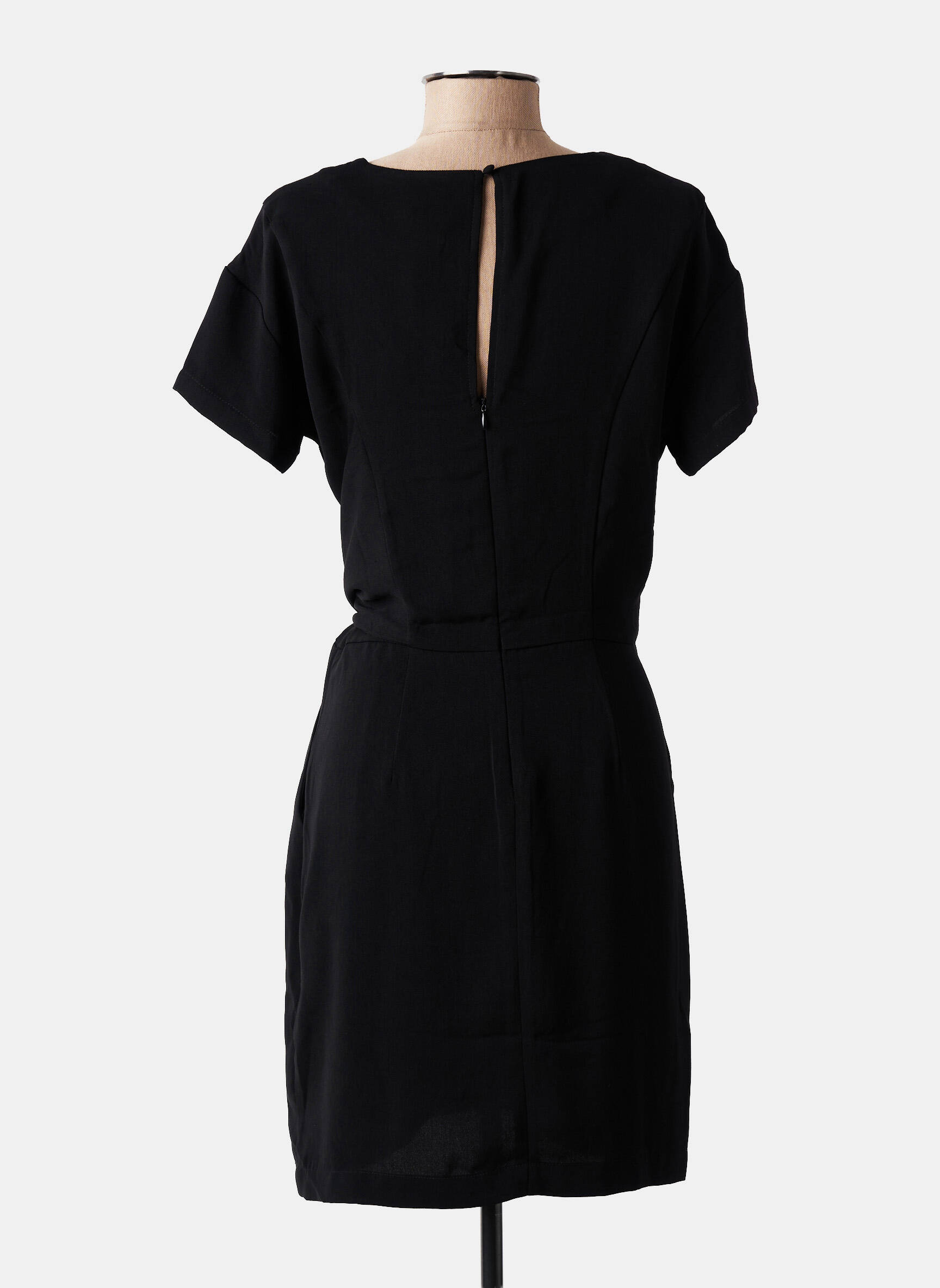 Robe courte manches courtes manches courtes noir KAFFE femme