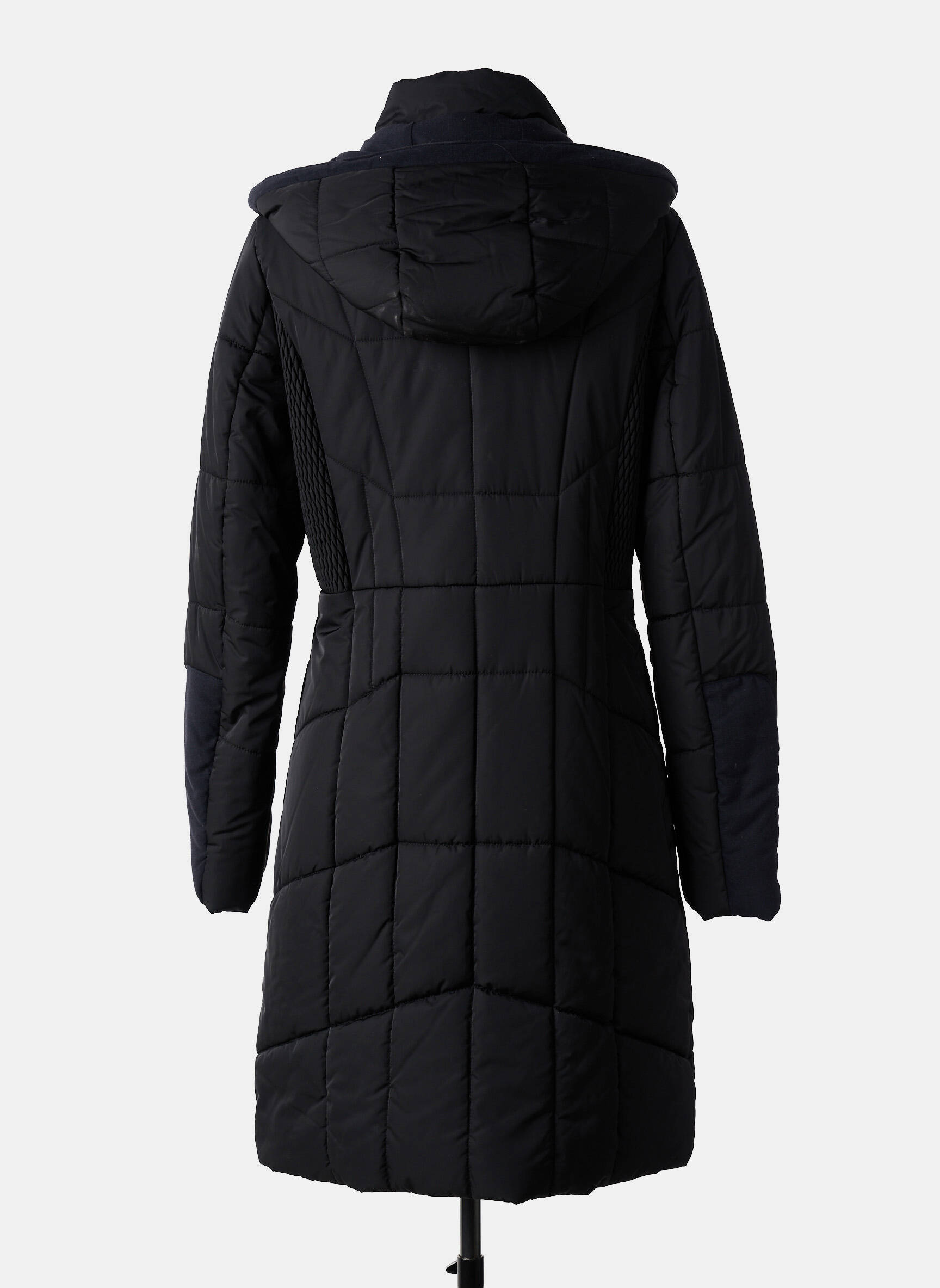 Doudoune manches longues a capuche noir OLSEN femme