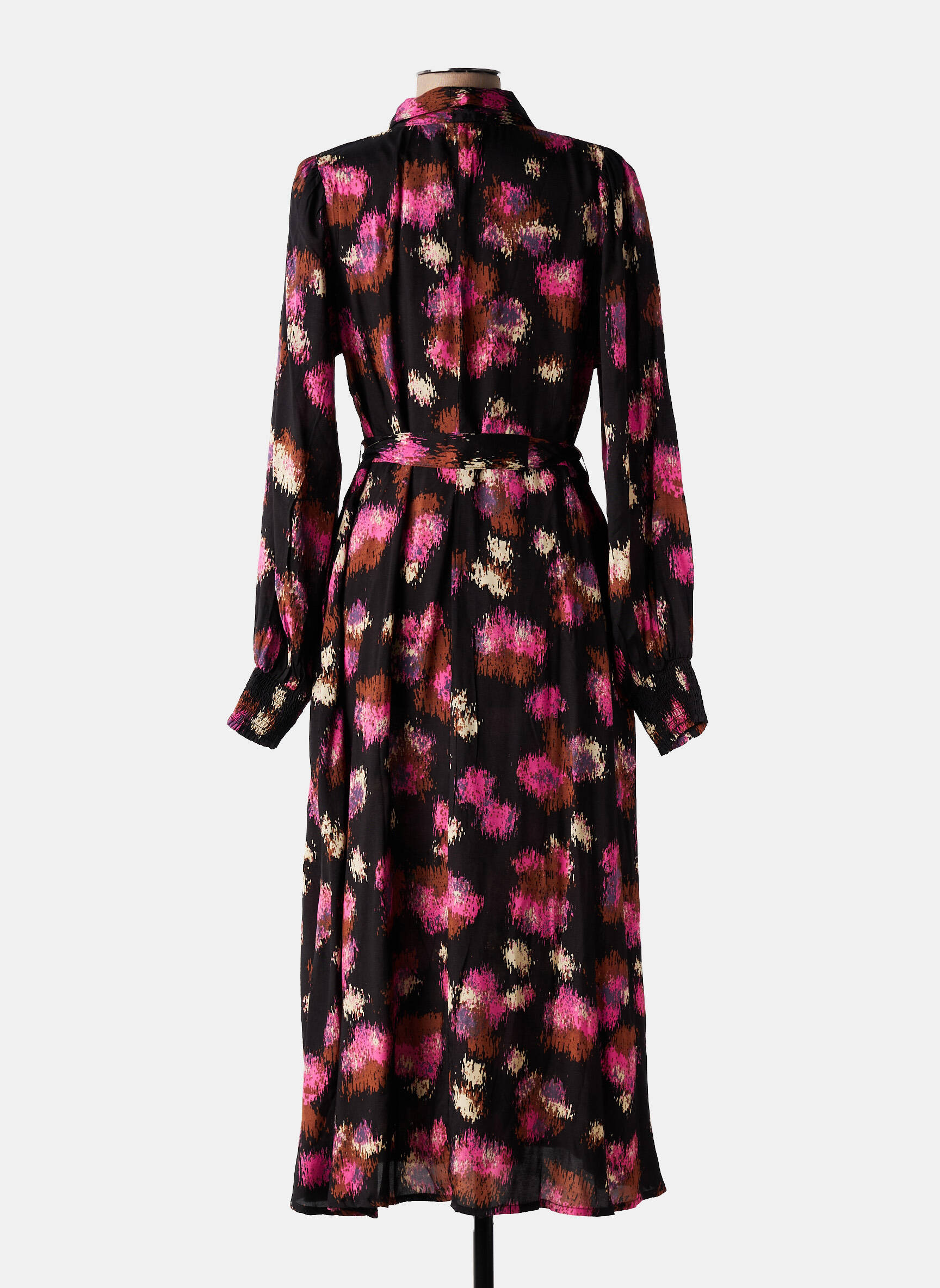 Robe longue manches longues manches longues noir KAFFE femme