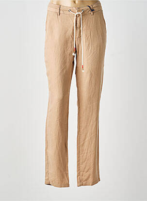 Pantalon droit tissage popeline taille normale beige FREEMAN T.PORTER femme