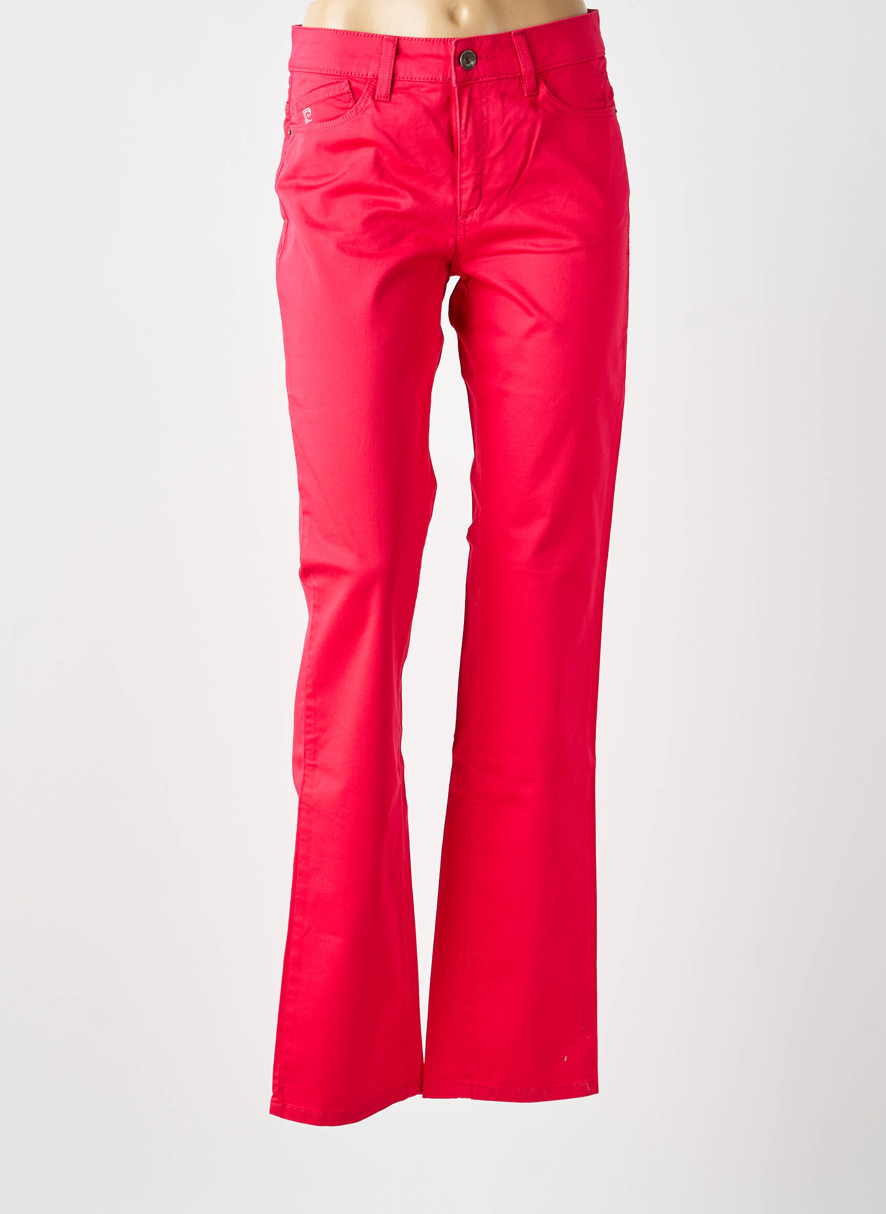 Pantalon slim tissage popeline taille normale rouge PIERRE CARDIN femme