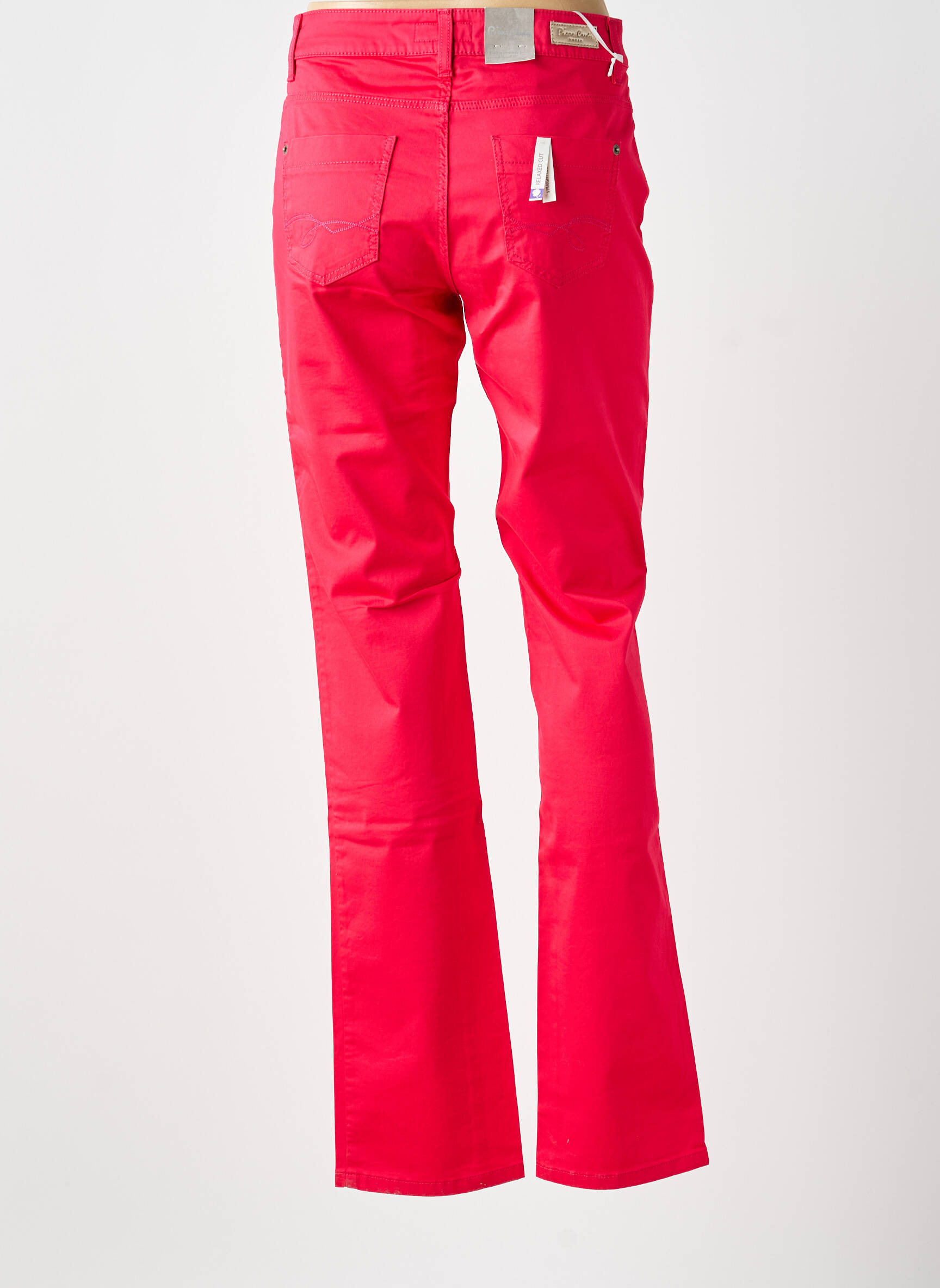 Pantalon slim tissage popeline taille normale rouge PIERRE CARDIN femme
