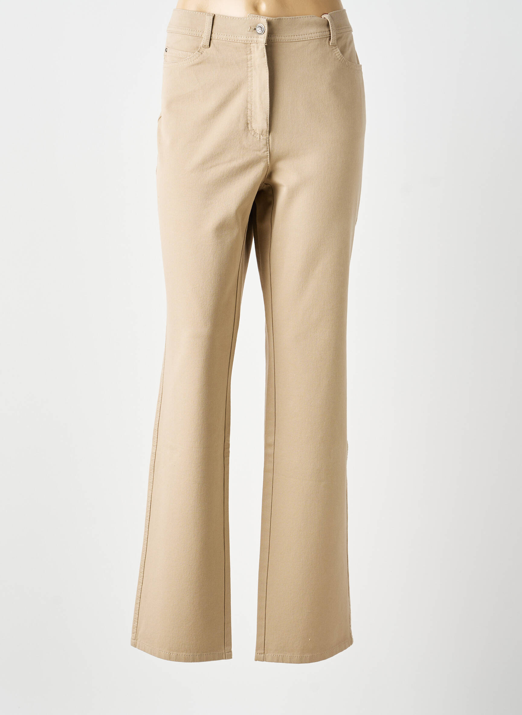 Jeans coupe droite stretch taille normale beige OLSEN femme