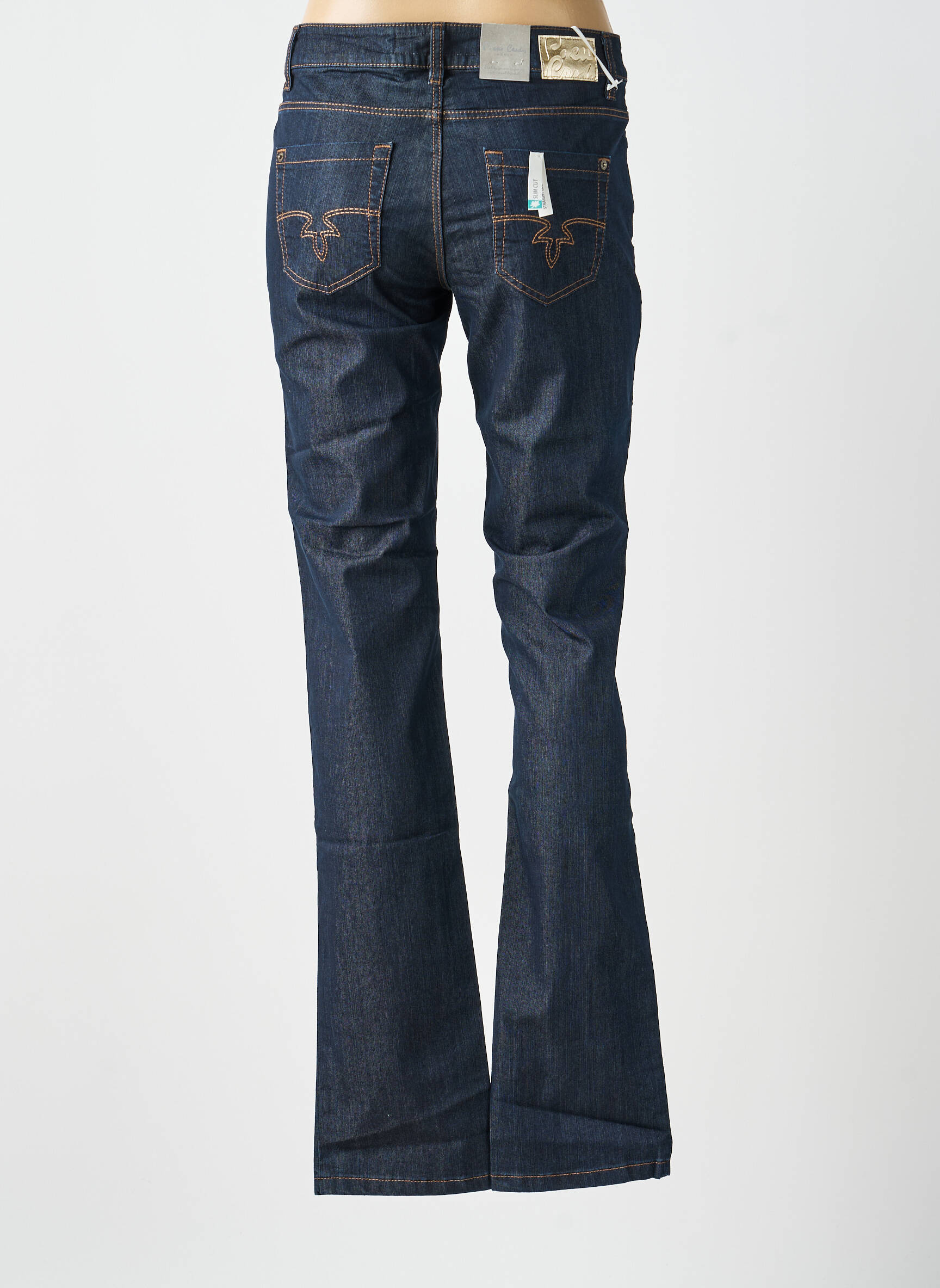 Jeans coupe slim tissage brut taille normale bleu PIERRE CARDIN femme