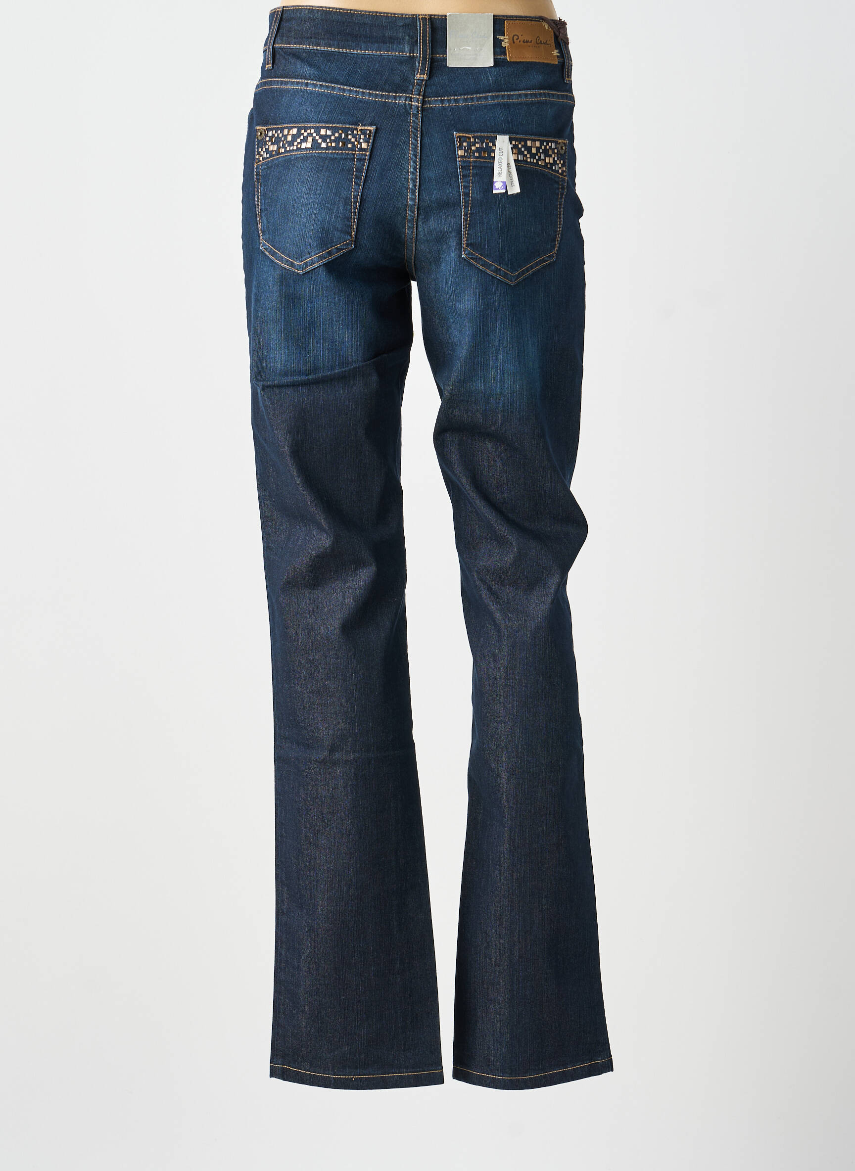 Jeans coupe droite stretch taille normale bleu PIERRE CARDIN femme
