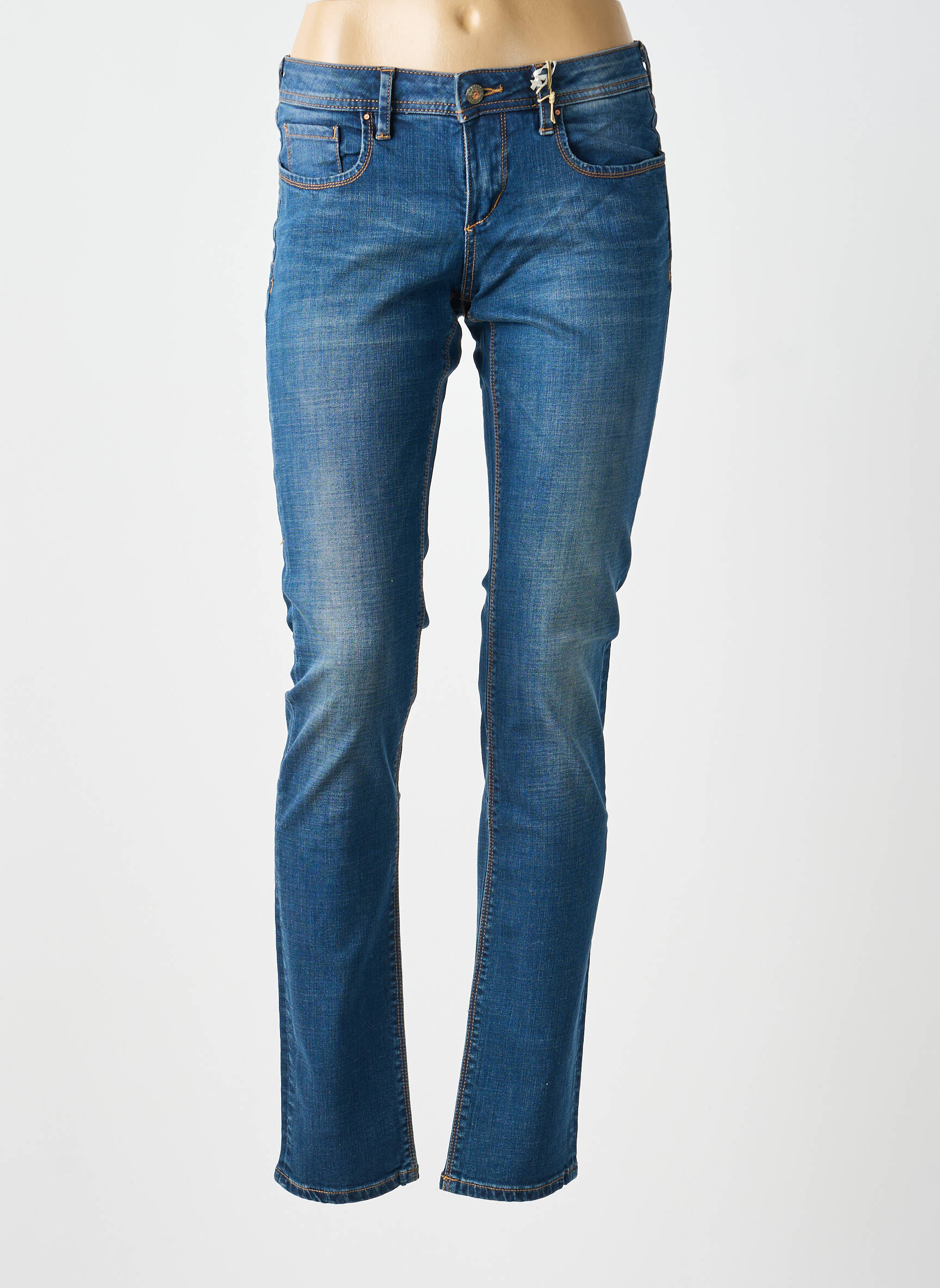 Jeans coupe slim stretch taille normale bleu PADDOCK'S femme