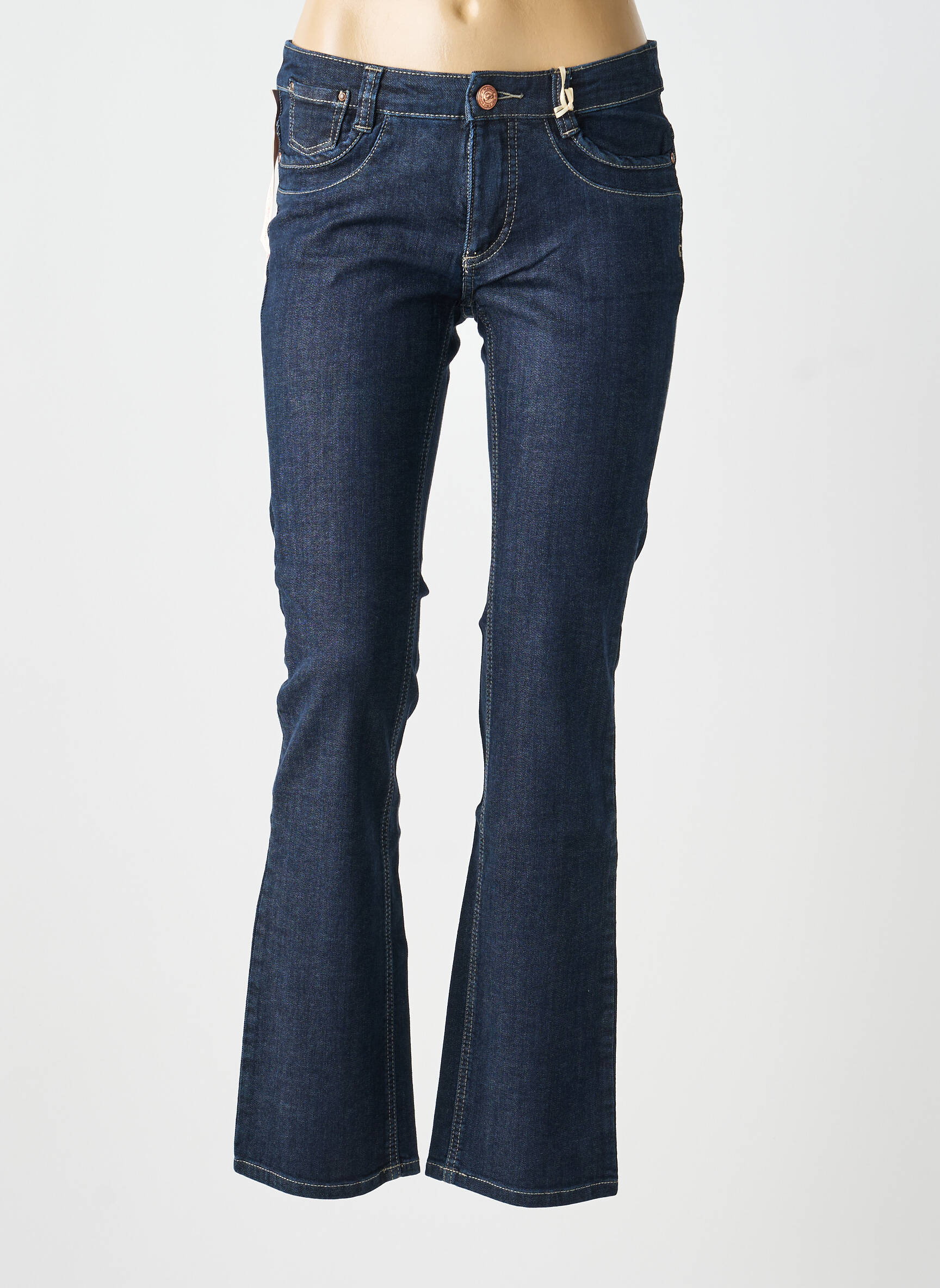 Jeans coupe slim tissage brut taille basse bleu PADDOCK'S femme