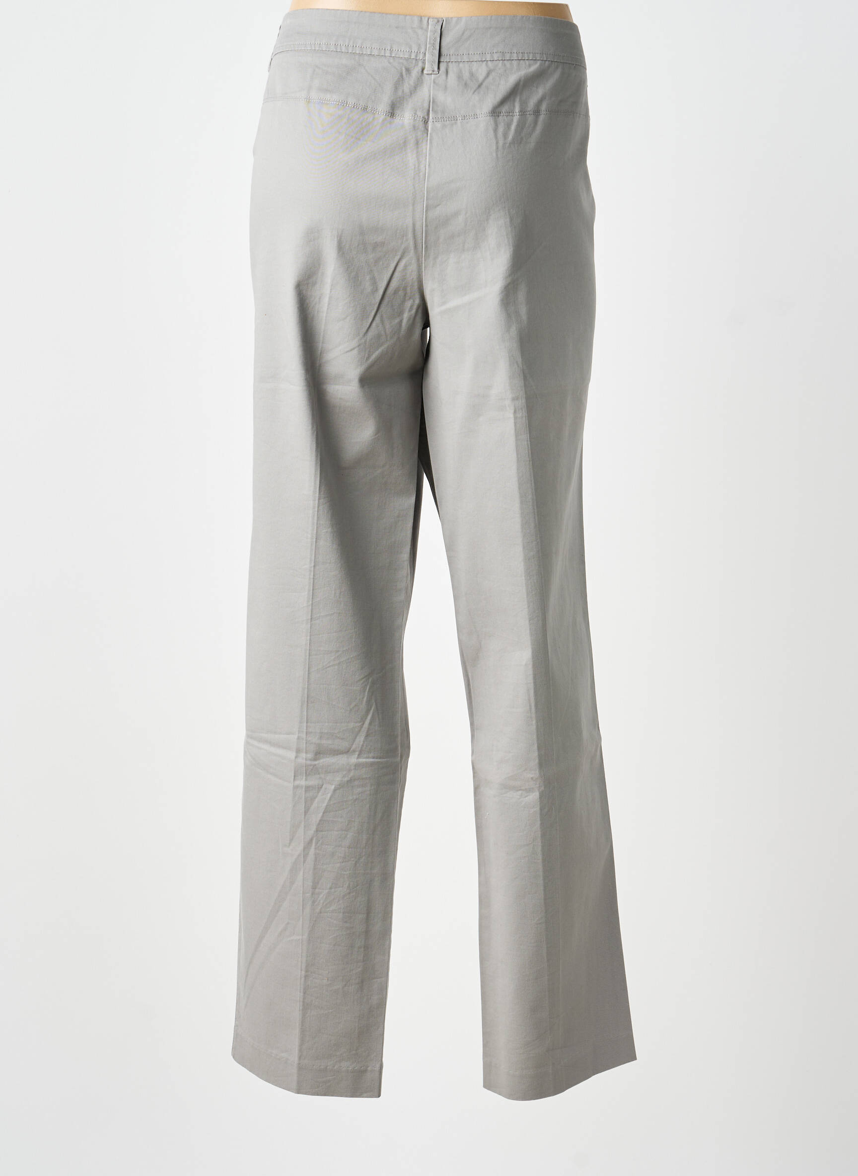 Pantalon droit tissage popeline gris OLSEN femme