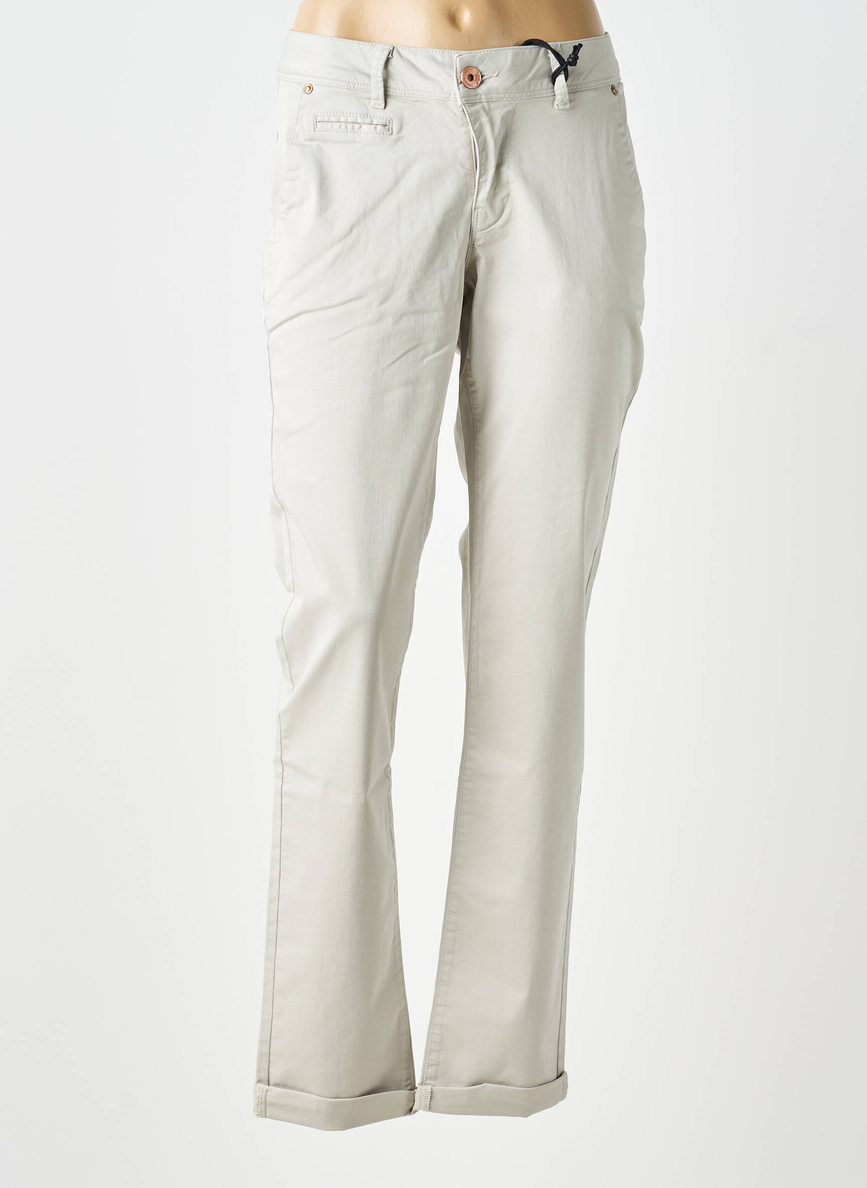 Pantalon chino tissage popeline taille normale gris FREEMAN T.PORTER femme
