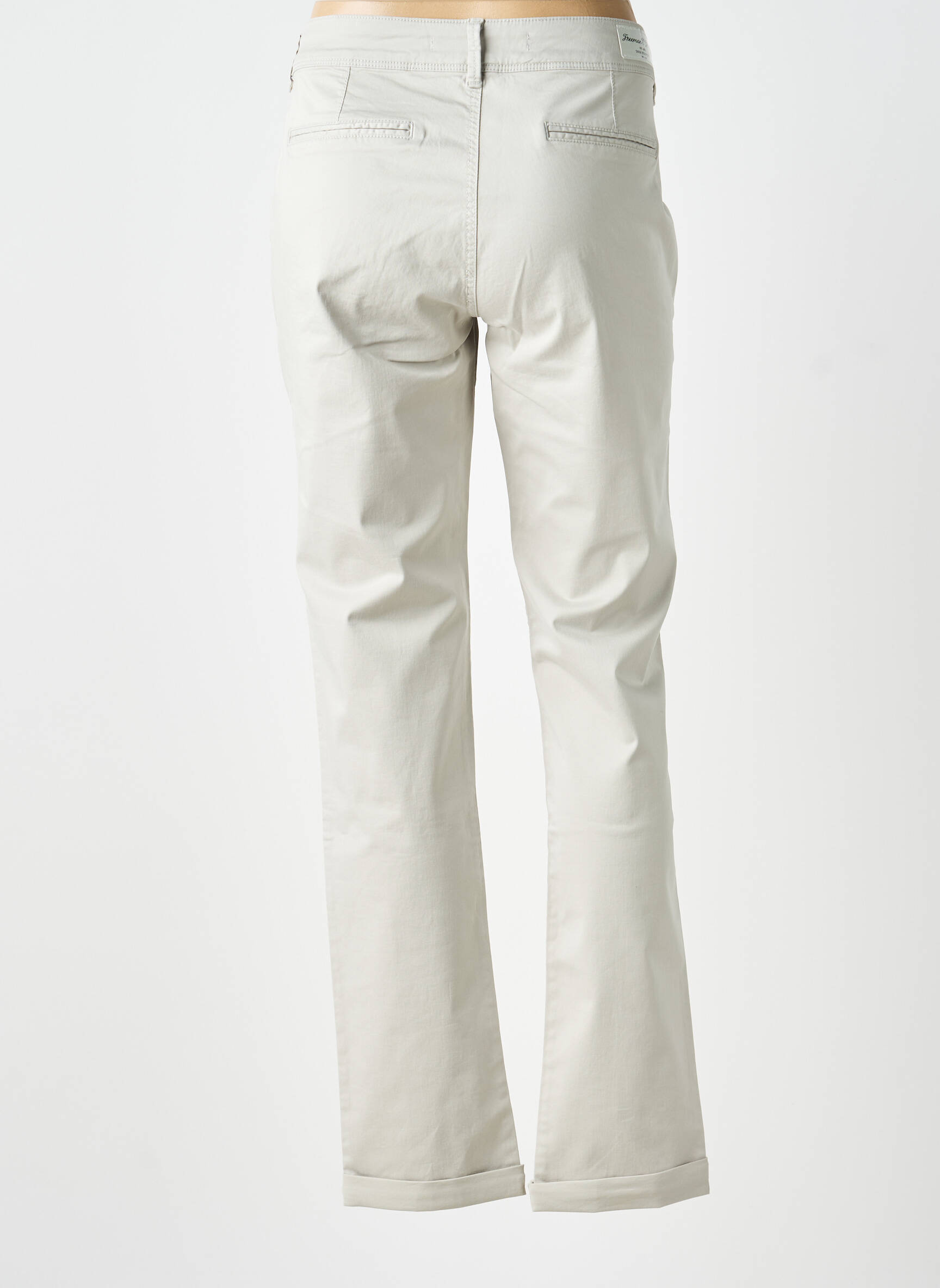 Pantalon chino tissage popeline taille normale gris FREEMAN T.PORTER femme