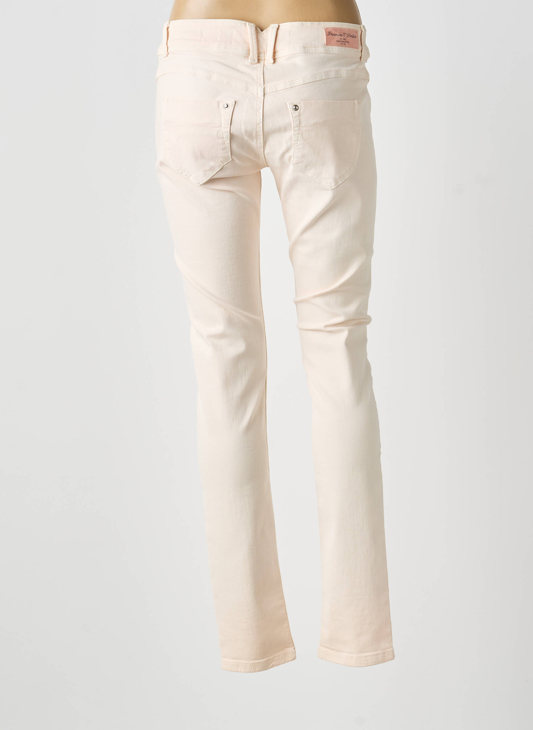 Jeans coupe slim taille basse taille basse rose FREEMAN T.PORTER femme