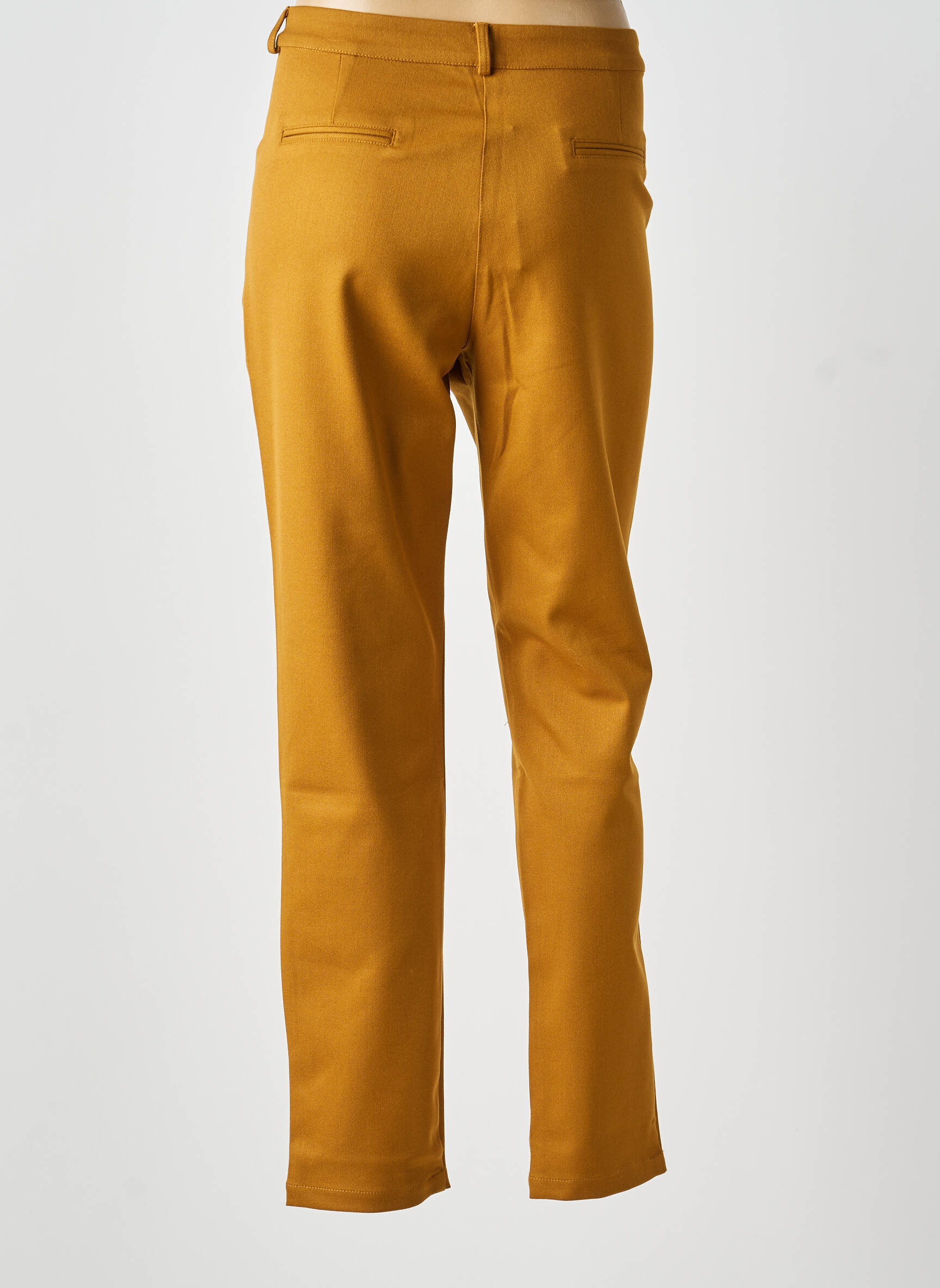 Pantalon chino fermeture zippée sous rabat boutonné taille normale jaune LE PETIT BAIGNEUR femme