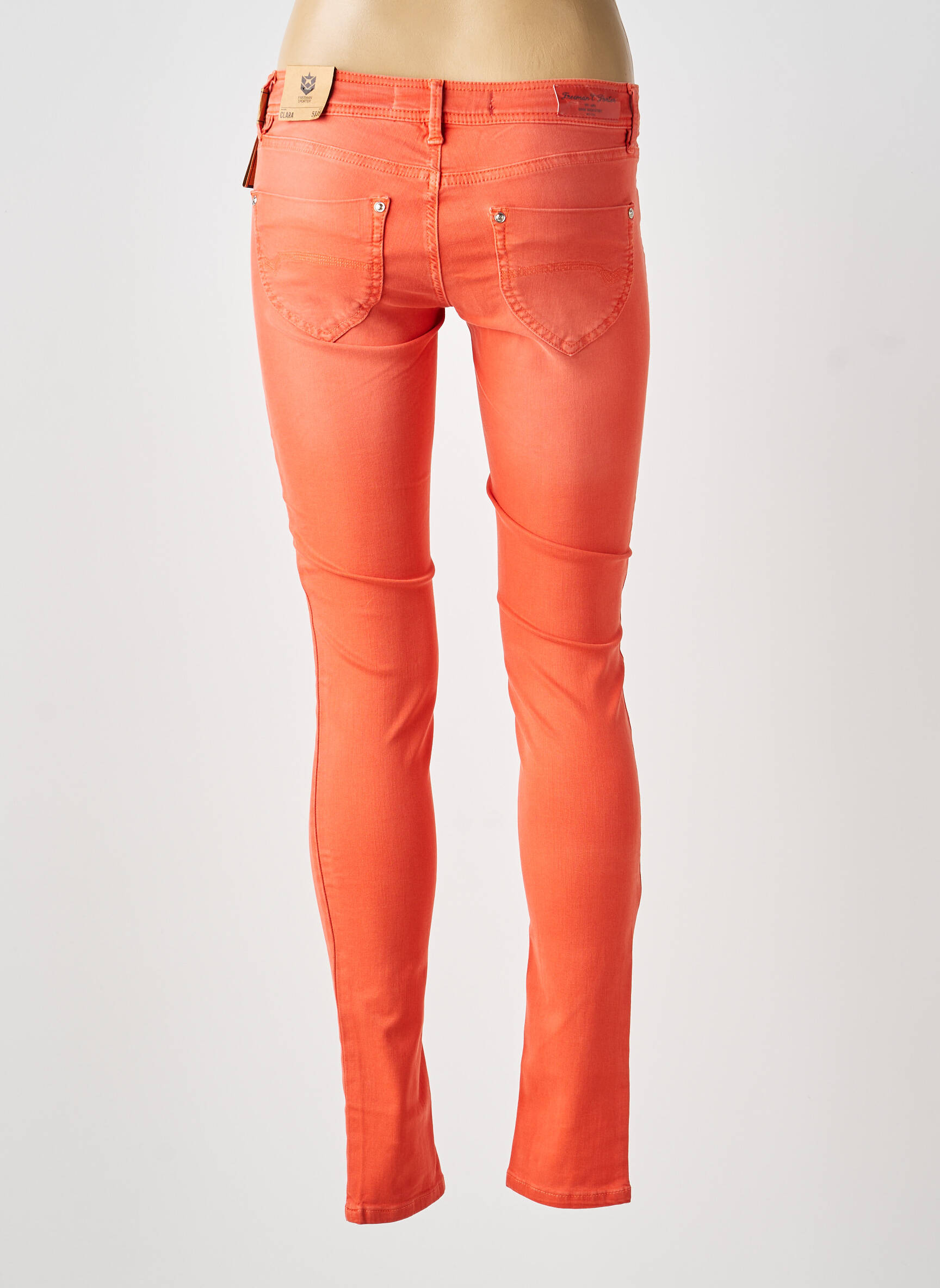 Jeans skinny stretch taille basse orange FREEMAN T.PORTER femme