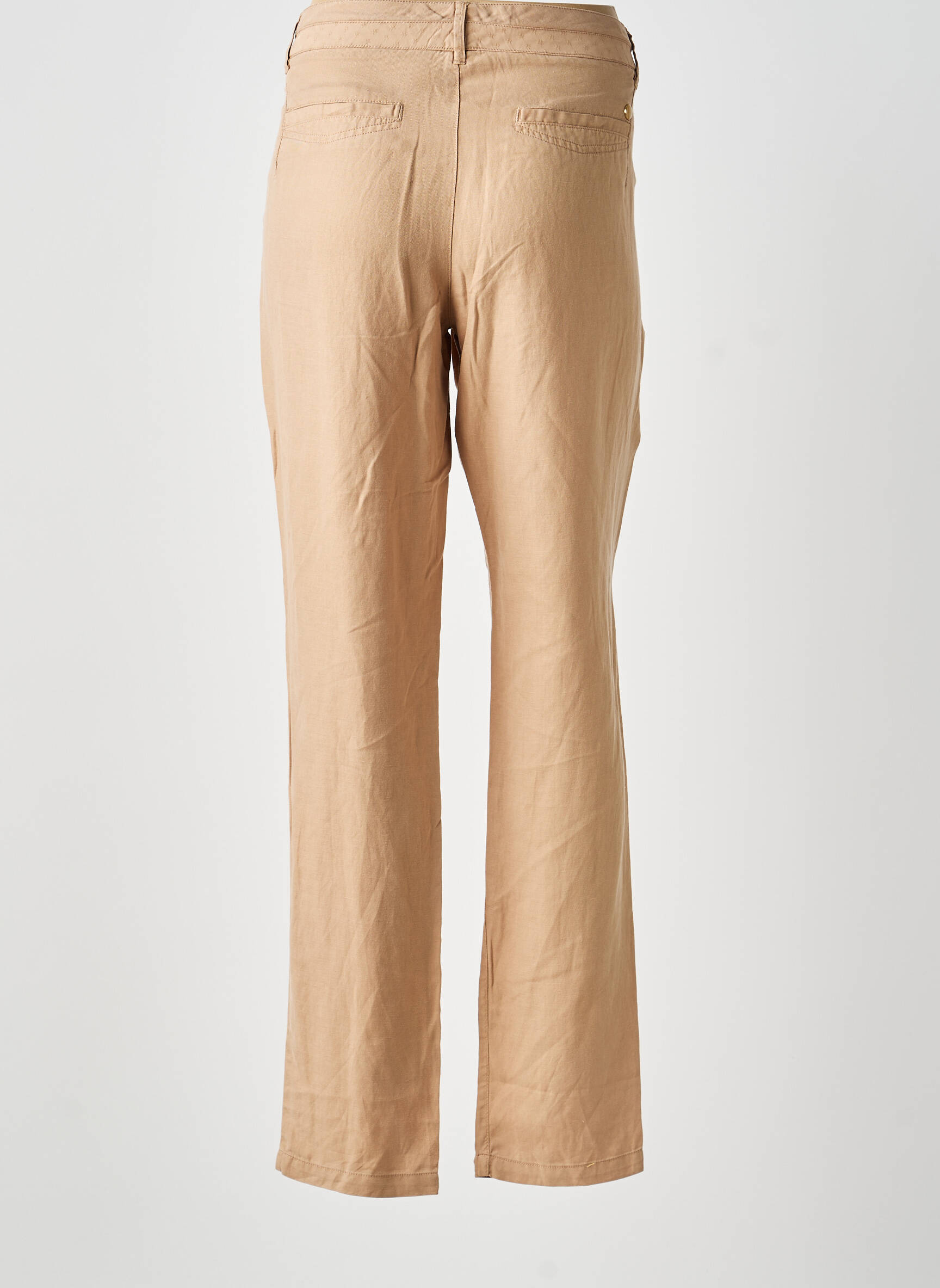 Pantalon droit taille à pinces taille normale beige FREEMAN T.PORTER femme