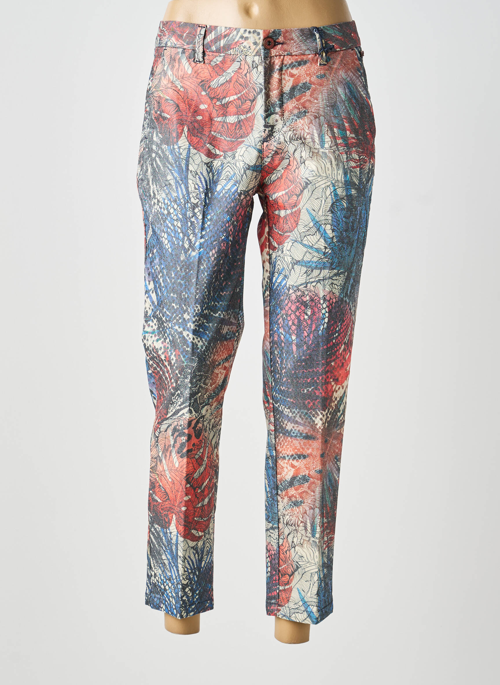 Pantalon 7/8 taille à pinces taille normale orange FREEMAN T.PORTER femme