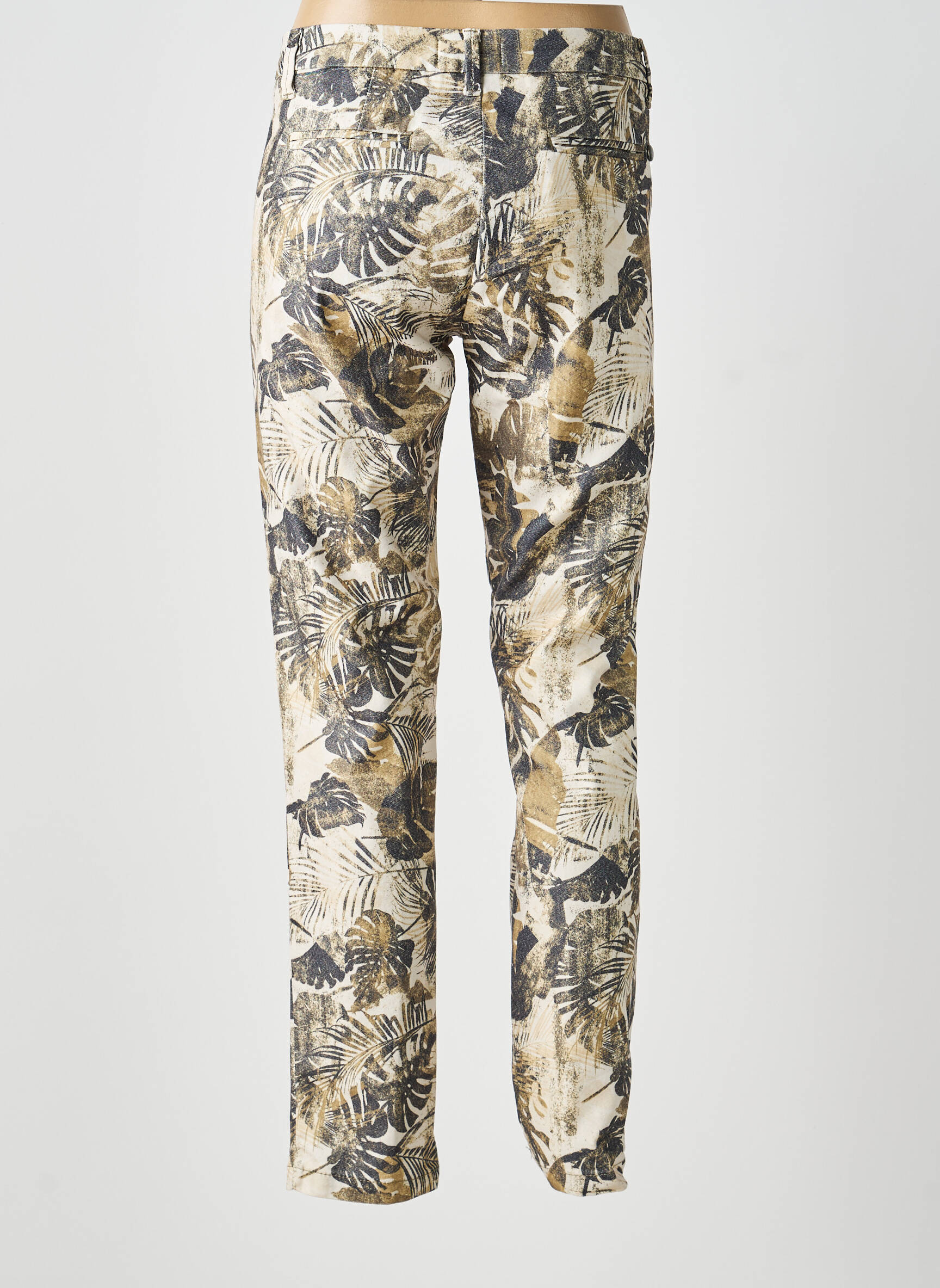 Pantalon droit stretch taille normale vert FREEMAN T.PORTER femme