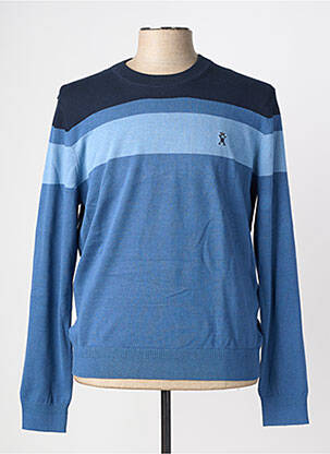 Pull stretch manches longues bleu VICOMTEA homme