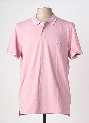 Polo stretch manches courtes rose LEE homme