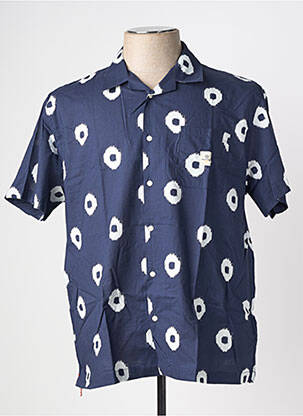 Chemise manches courtes imprimé fantaisie bleu SERGE BLANCO homme