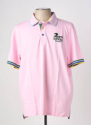Polo stretch manches courtes rose RUCKFIELD homme