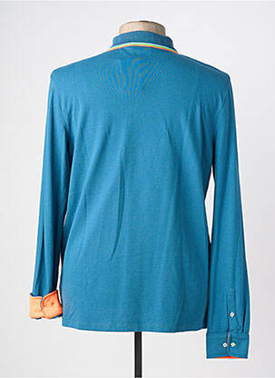 Polo manches longues manches longues bleu VICOMTEA homme