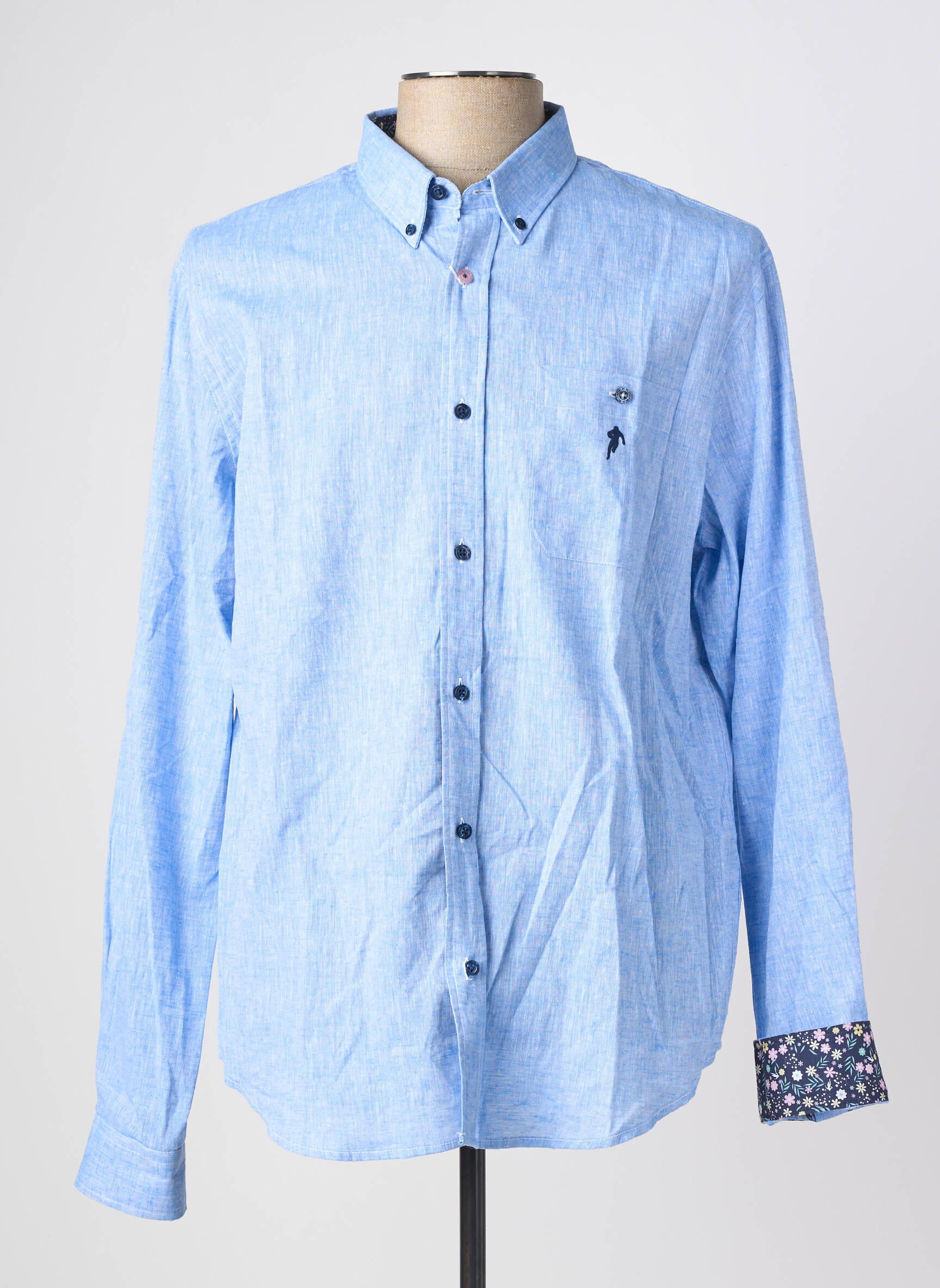 Chemise manches longues coupe droite bleu RUCKFIELD homme