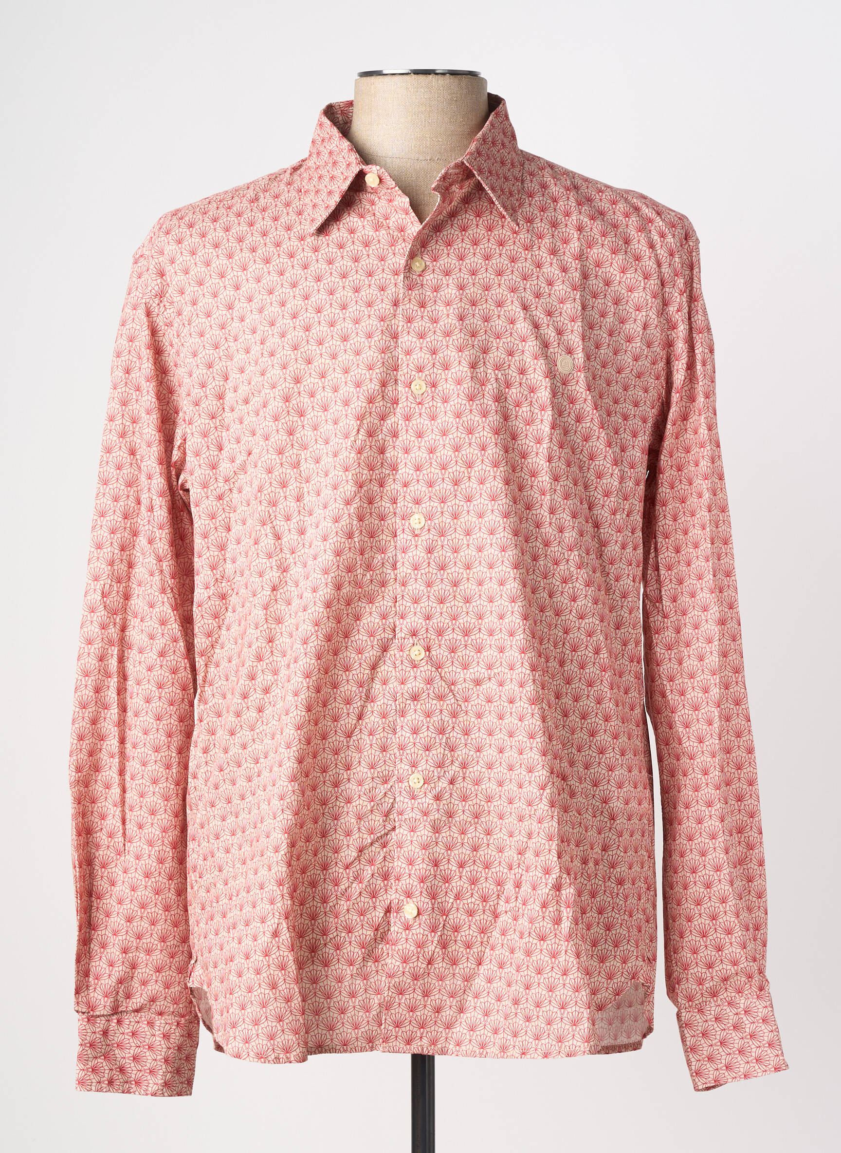 Chemise manches longues imprimé fantaisie rouge SERGE BLANCO homme