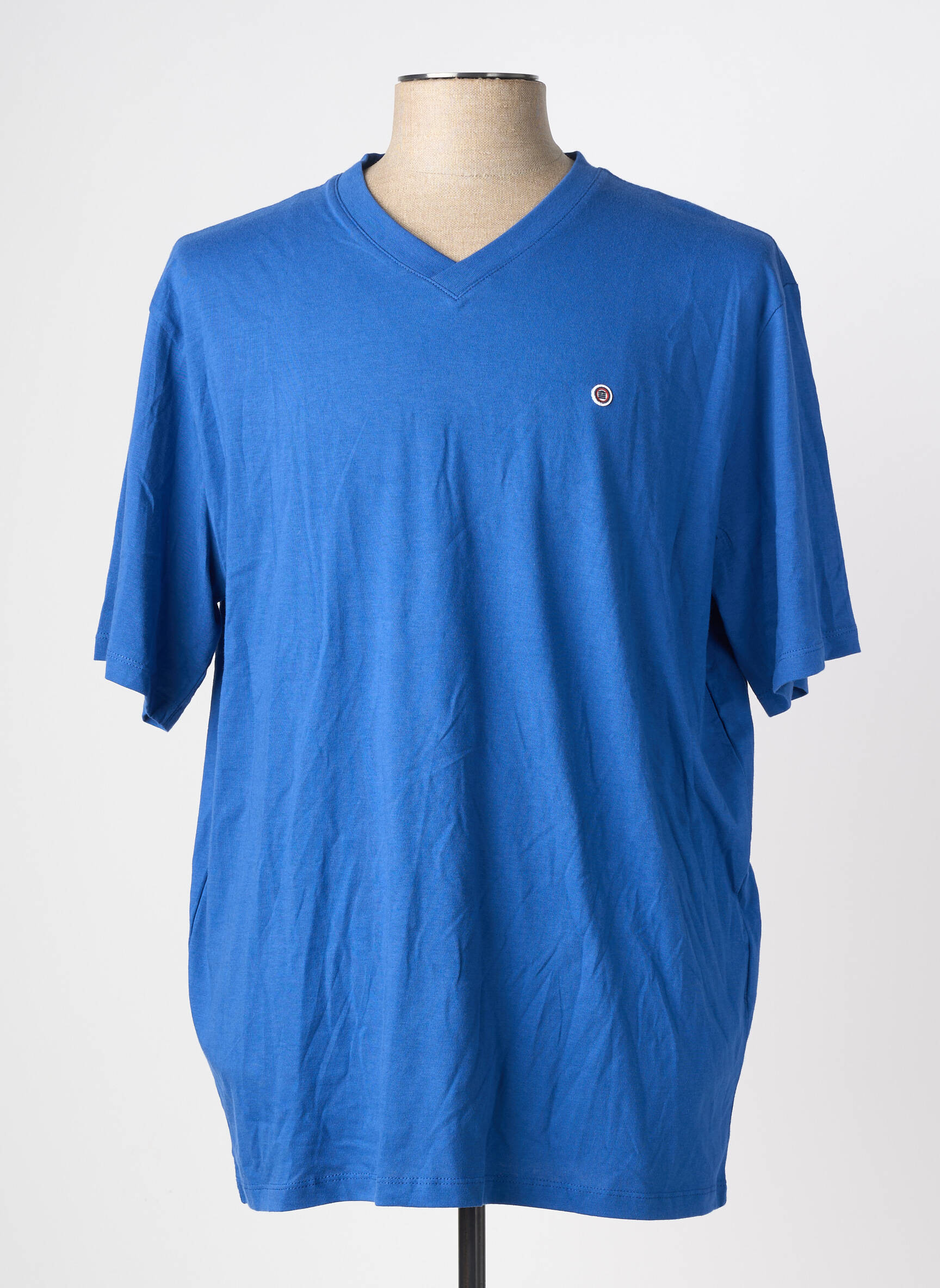 T-shirt broderie manches courtes bleu SERGE BLANCO homme