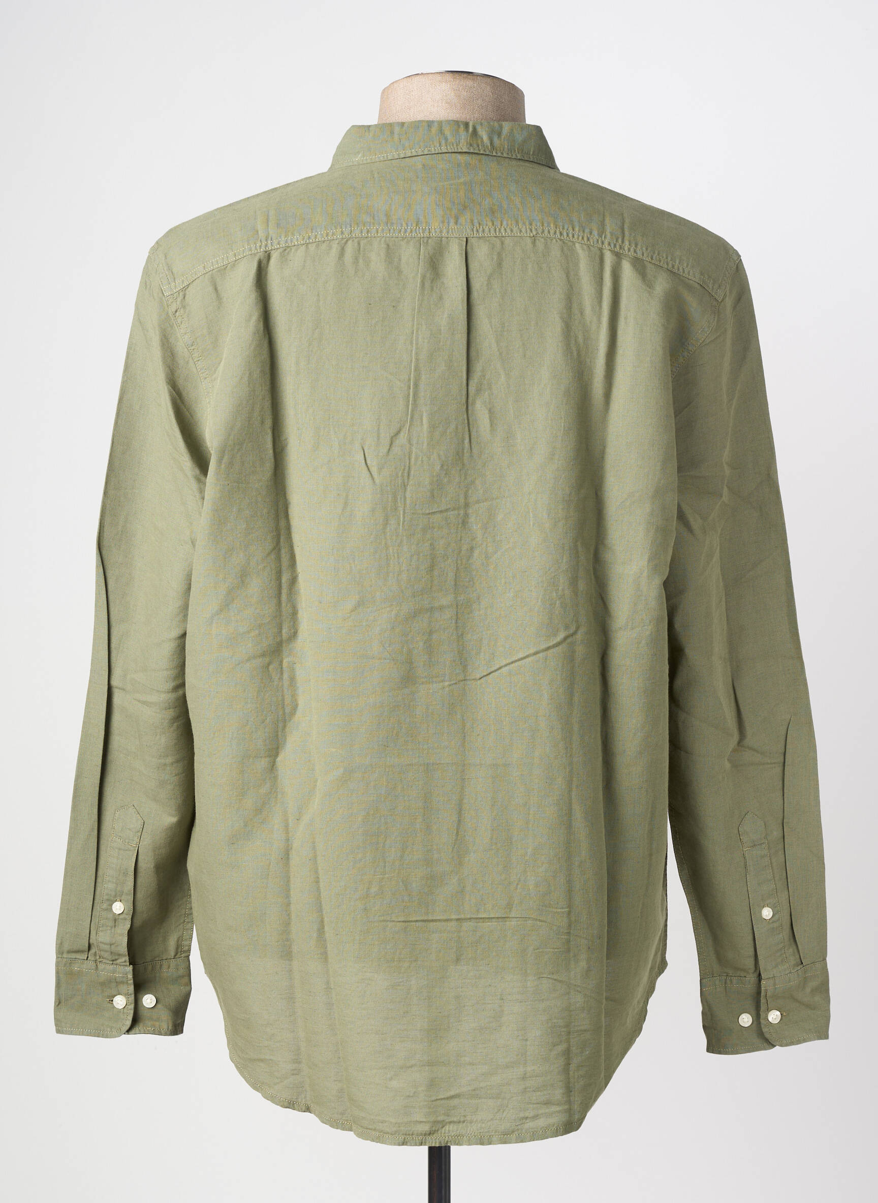 Chemise manches longues coupe droite vert LEE homme