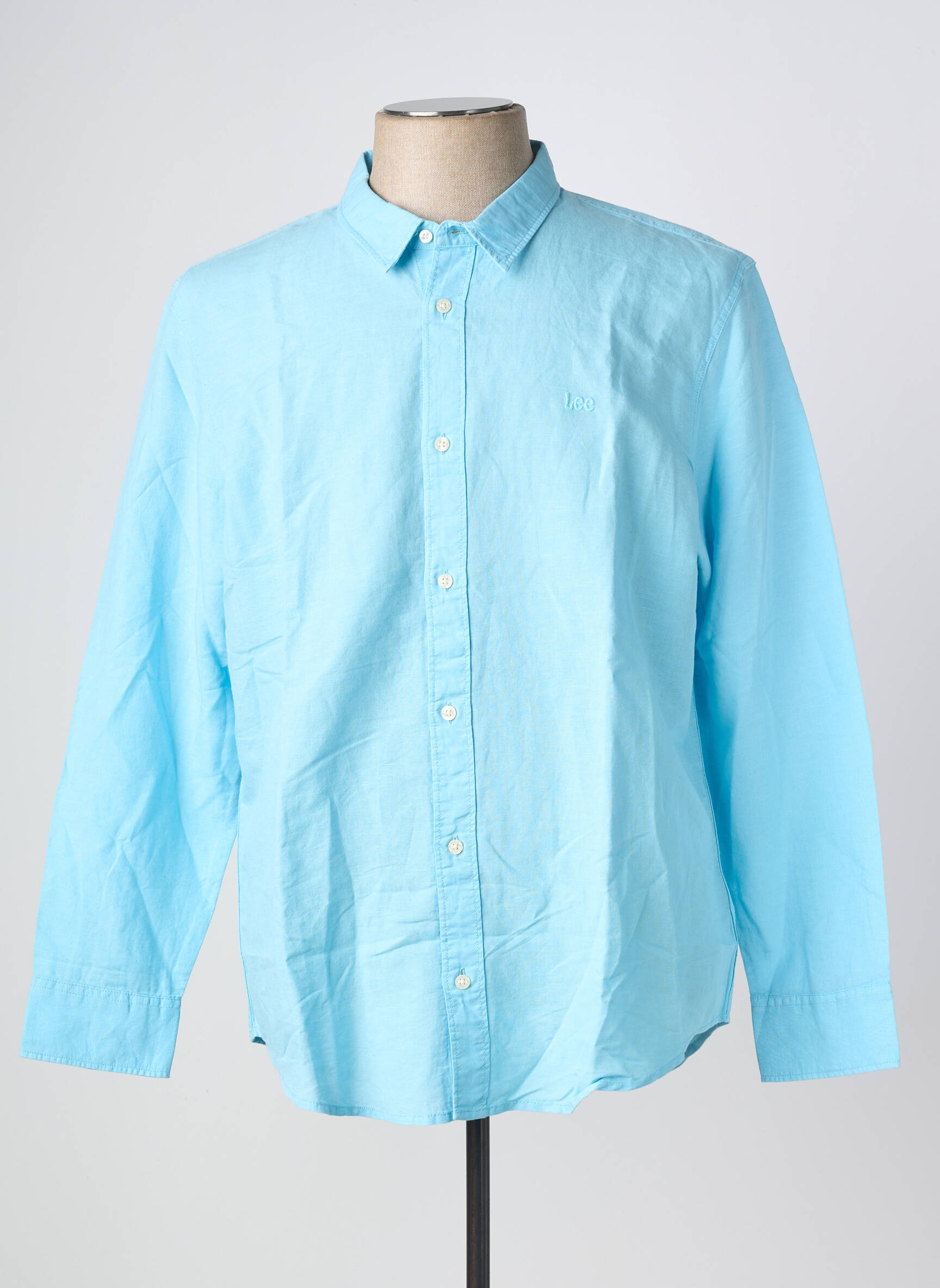 Chemise manches longues coupe droite bleu LEE homme