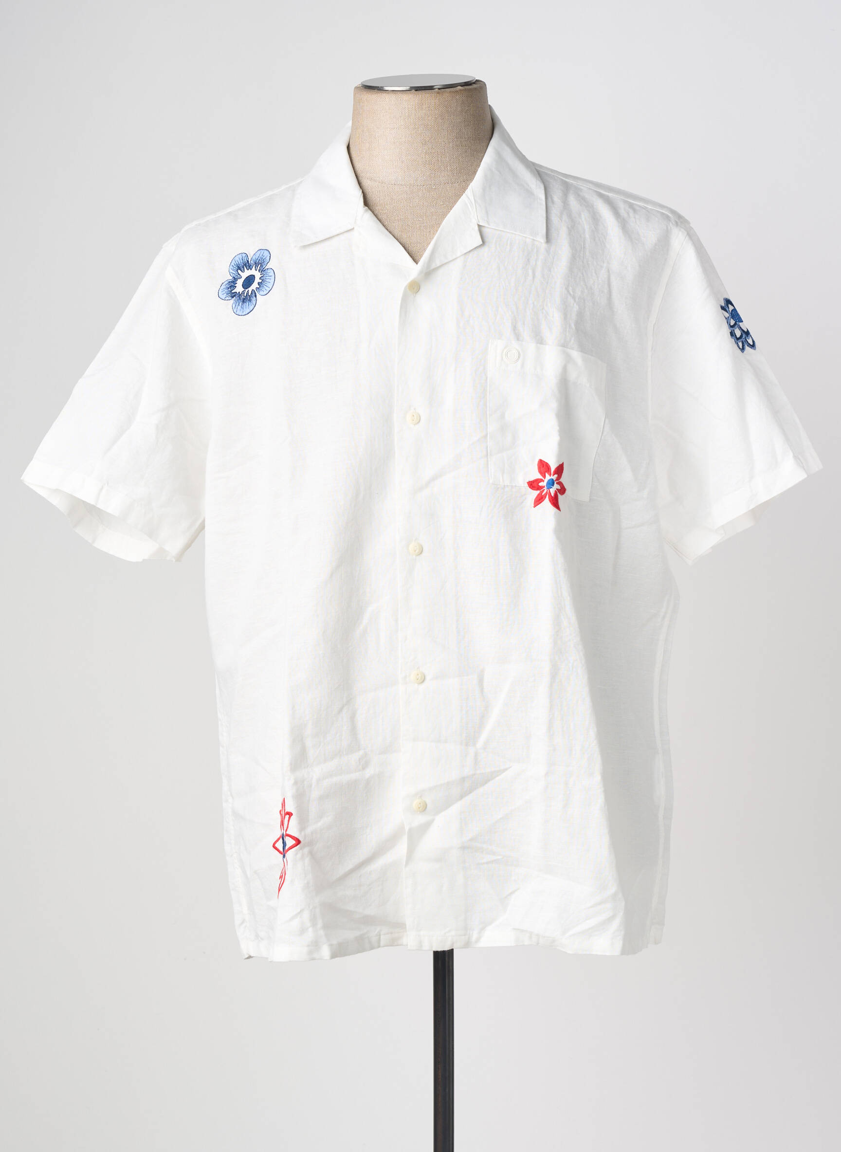 Chemise manches courtes poches blanc SERGE BLANCO homme