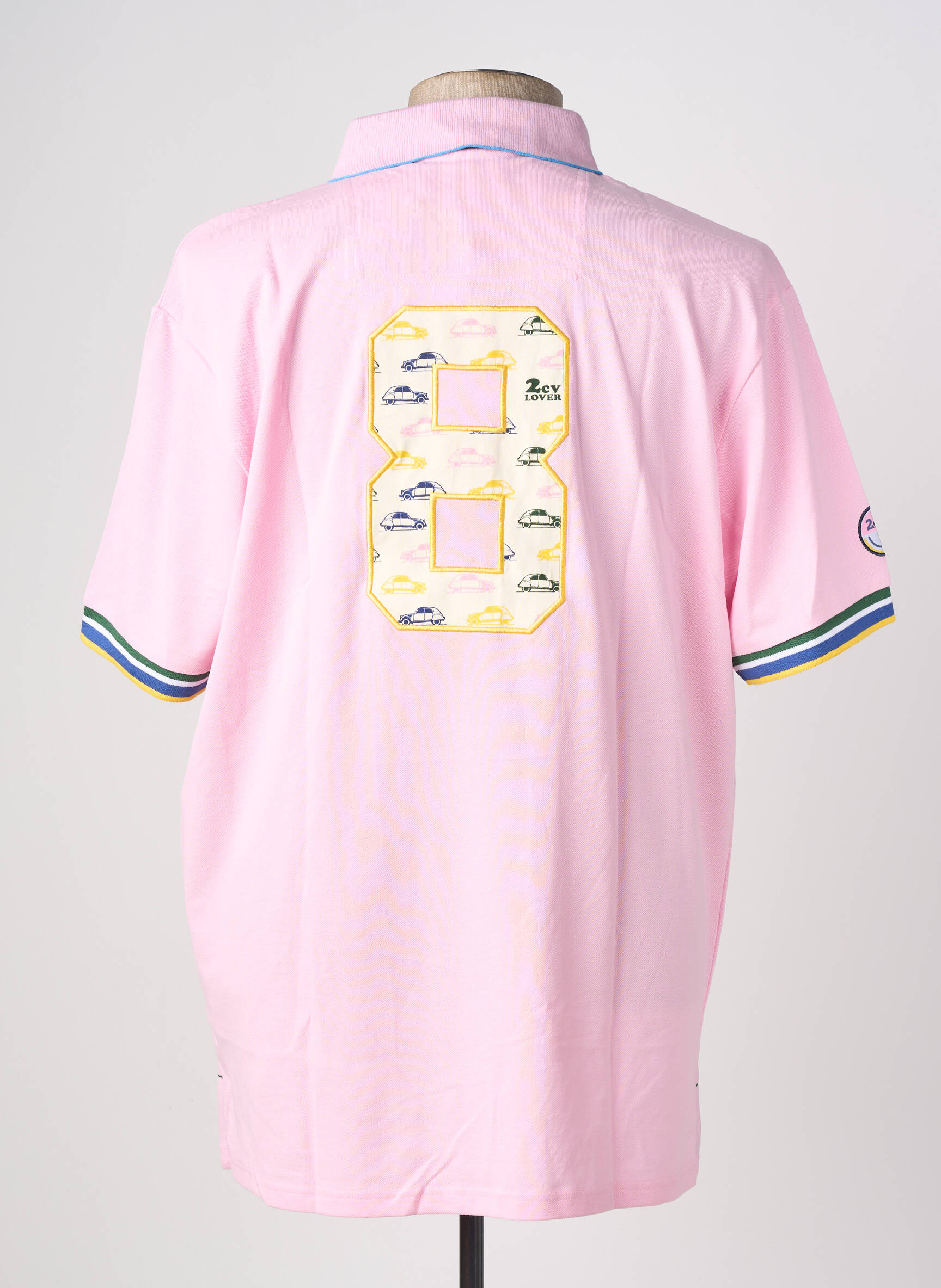 Polo stretch manches courtes rose RUCKFIELD homme