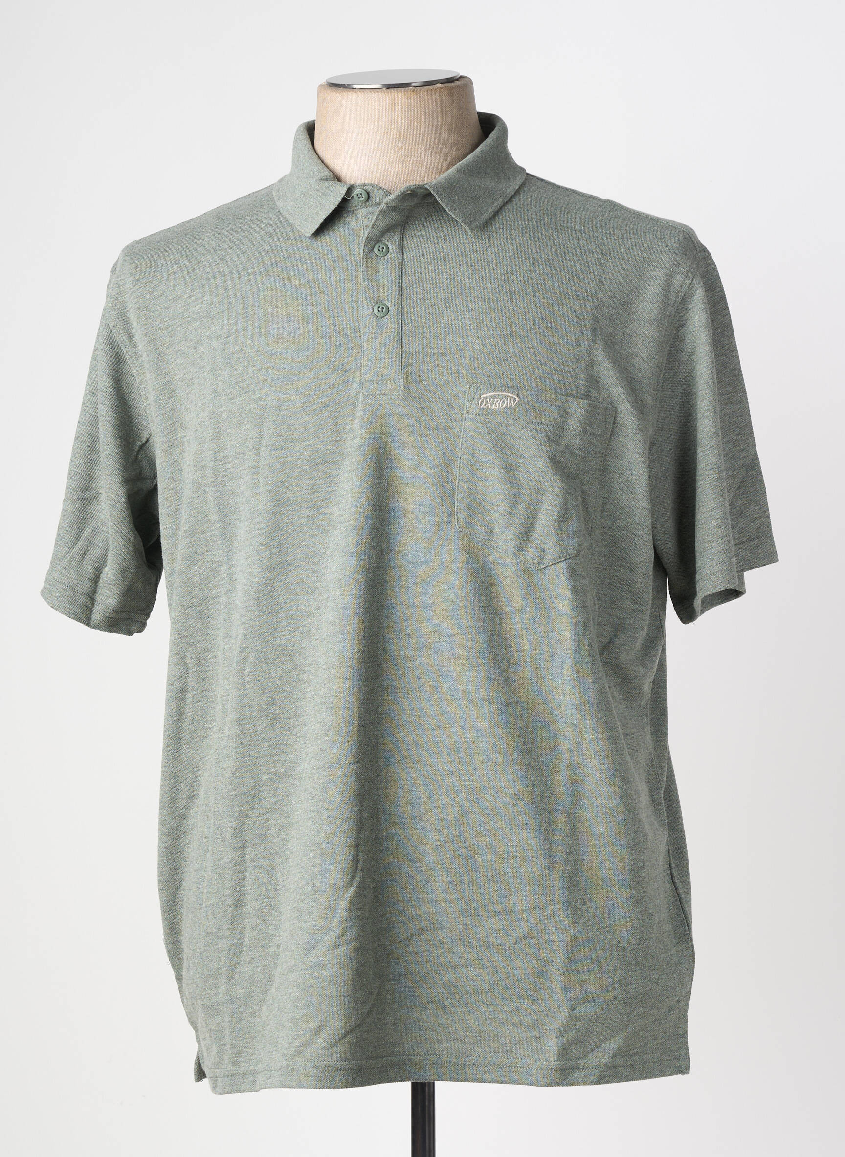 Polo tissage chiné manches courtes vert OXBOW homme