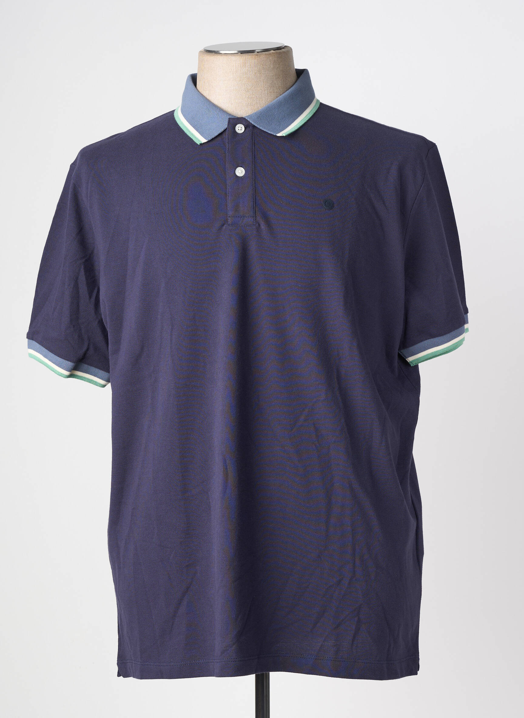 Polo stretch manches courtes bleu SERGE BLANCO homme