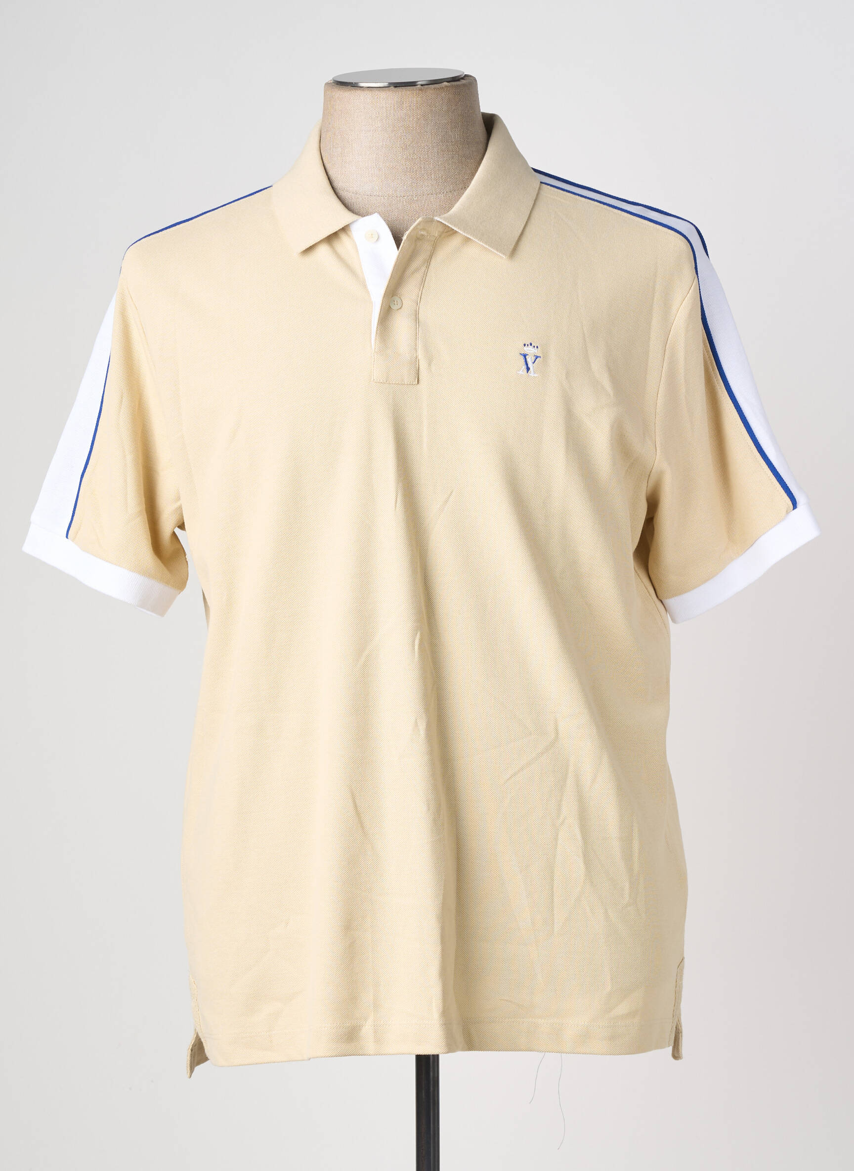 Polo stretch manches courtes beige VICOMTEA homme