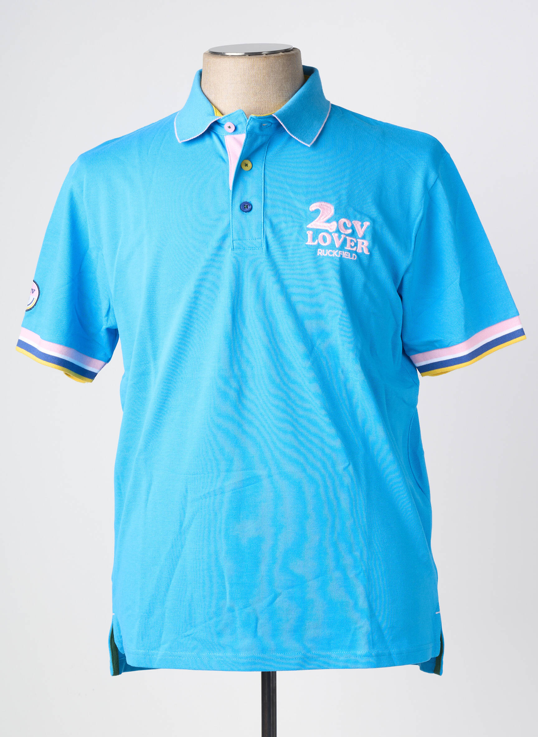 Polo stretch manches courtes bleu RUCKFIELD homme