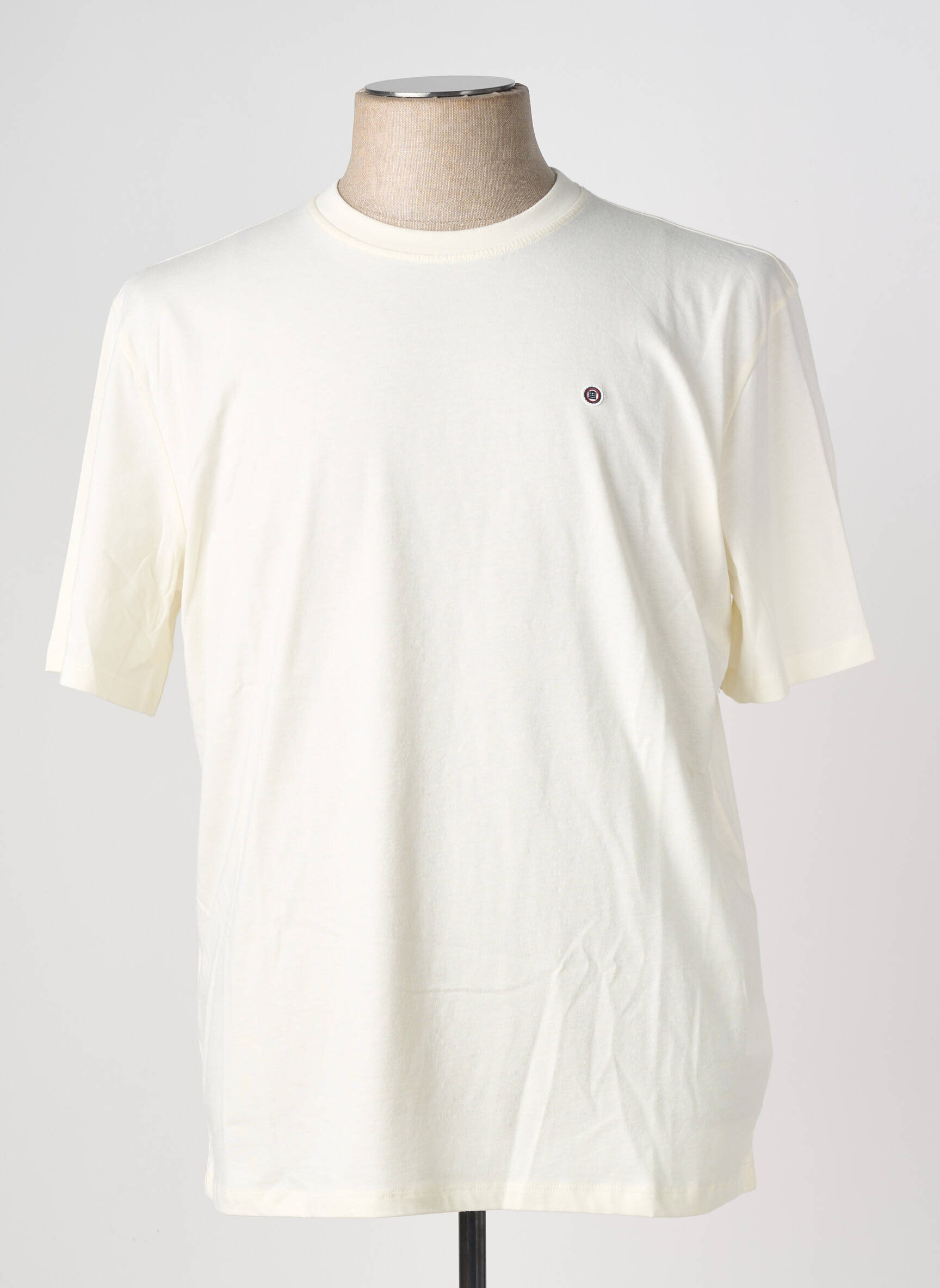 T-shirt broderie manches courtes beige SERGE BLANCO homme