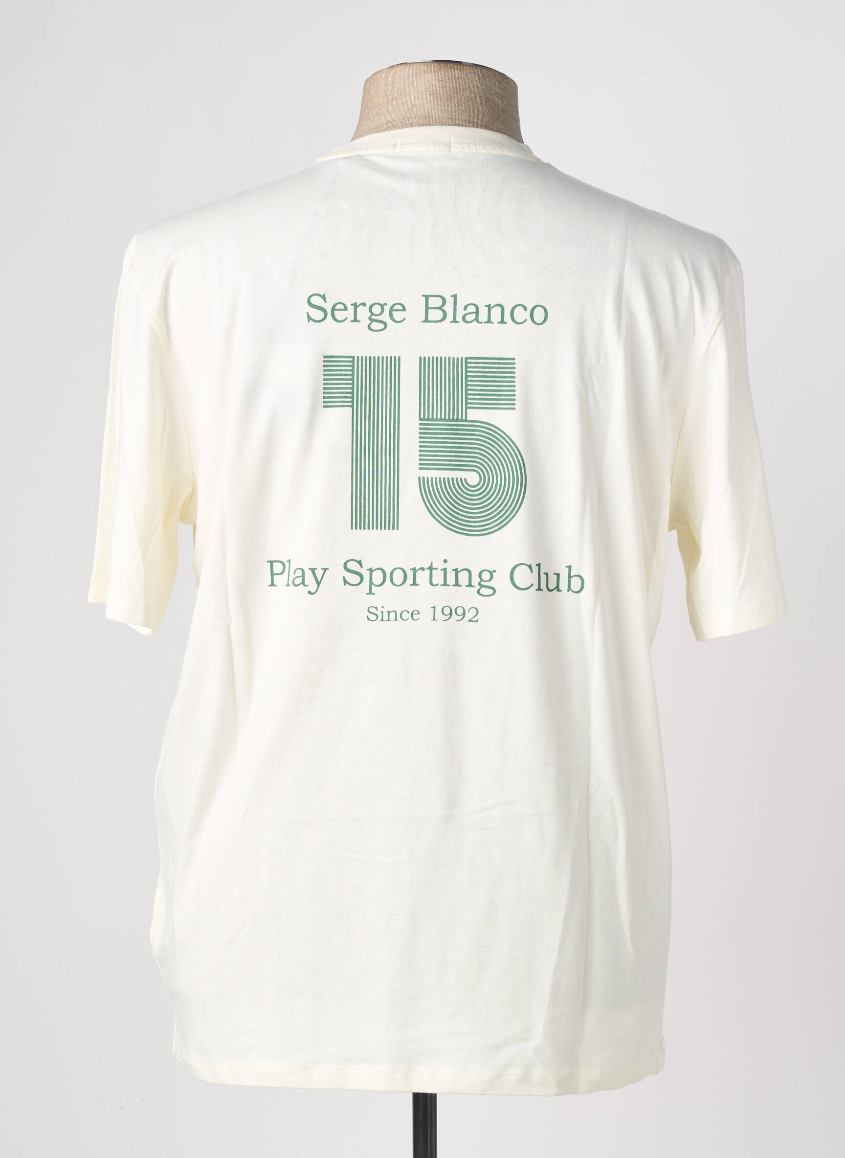 T-shirt broderie manches courtes beige SERGE BLANCO homme