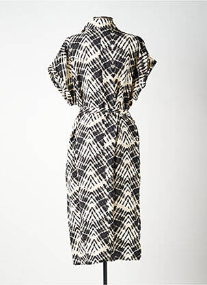 Robe longue imprimé fantaisie manches courtes beige MOLLY BRACKEN femme